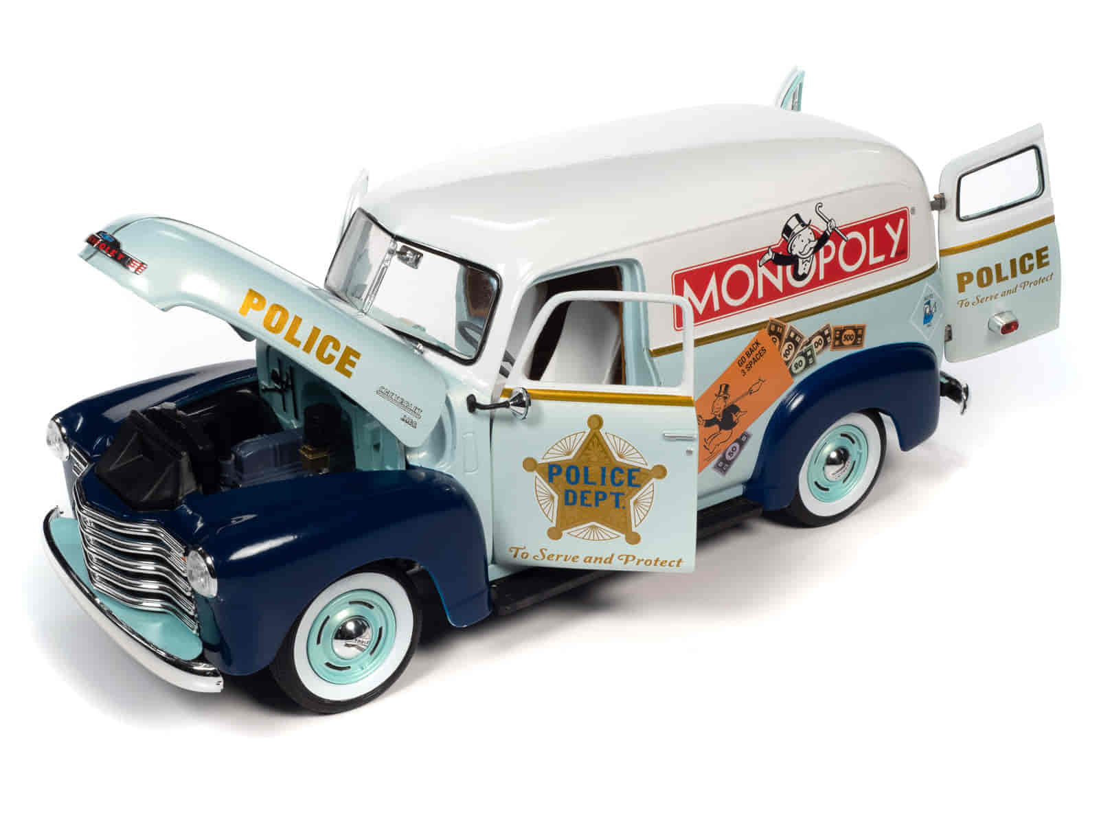 Monopoly 1948 Panel Delivery w/ Resin Figure 1:18 Scale