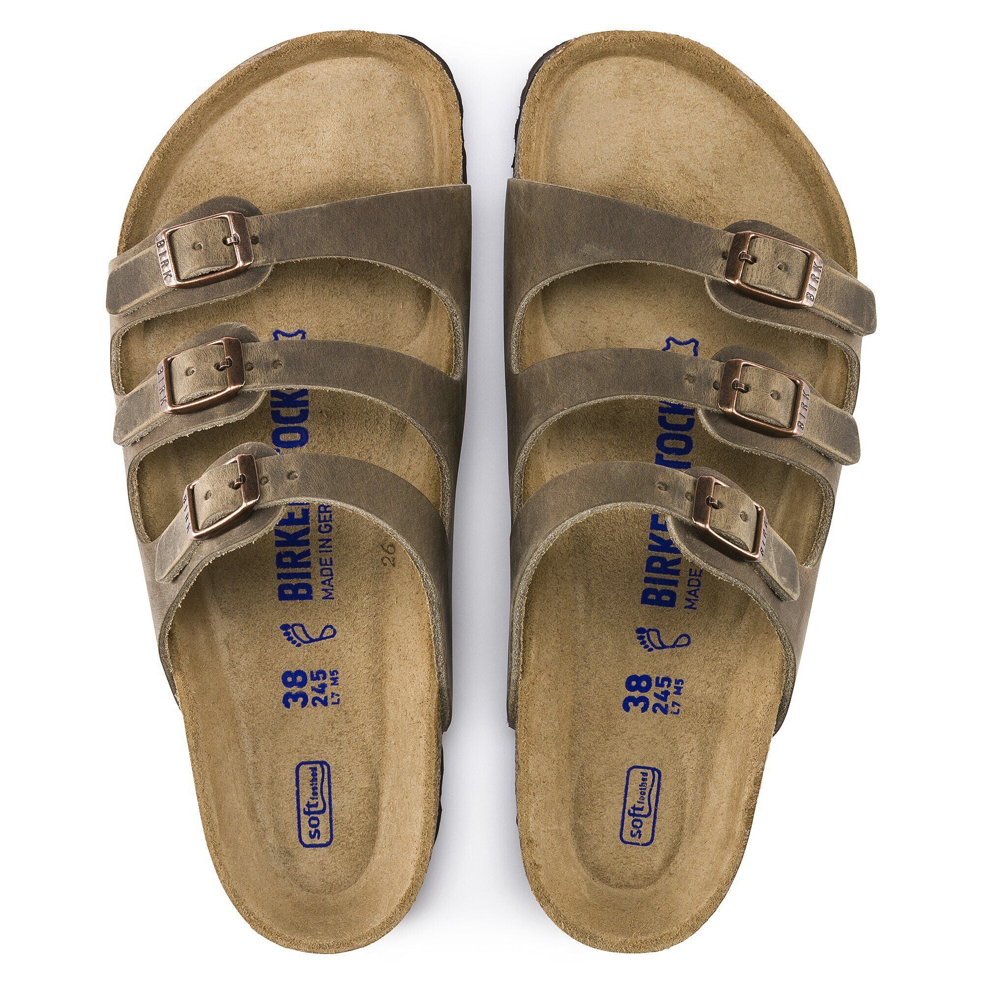 Florida Soft Footbed Oiled Leather Tobacco Brown