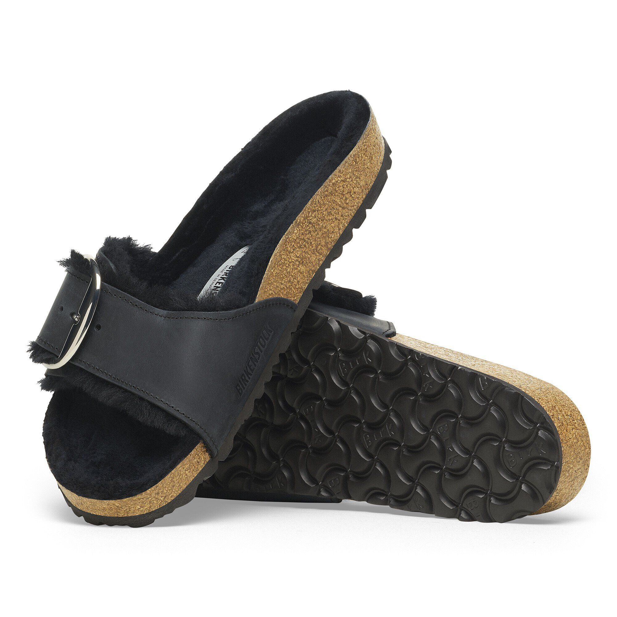 Madrid Big Buckle Shearling Natural Leather Oiled