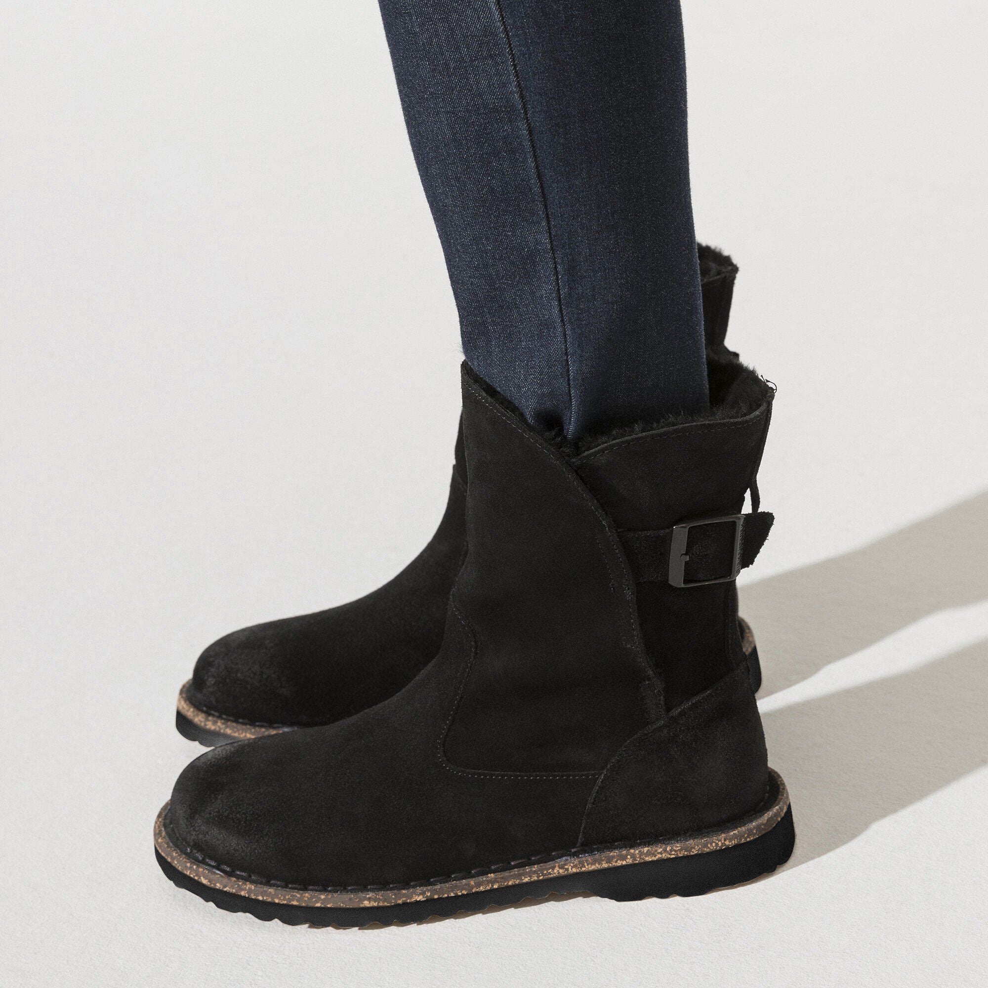 Uppsala Shearling Suede Leather Black