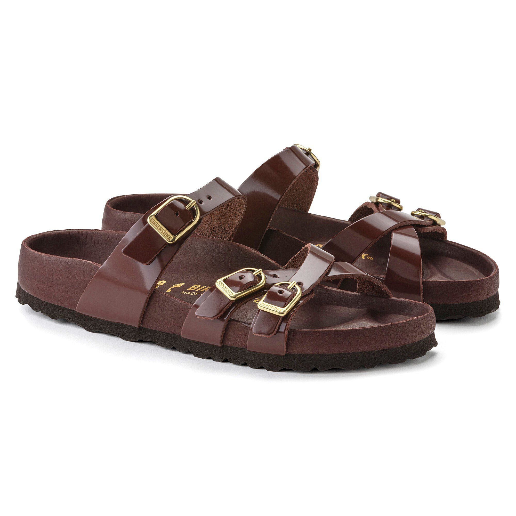 Franca Natural Leather Patent High Shine Chocolate