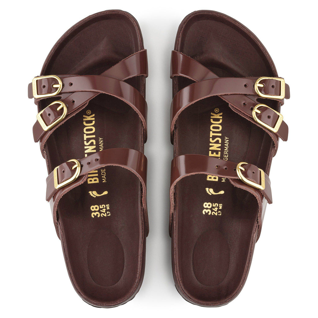 Franca Natural Leather Patent High Shine Chocolate