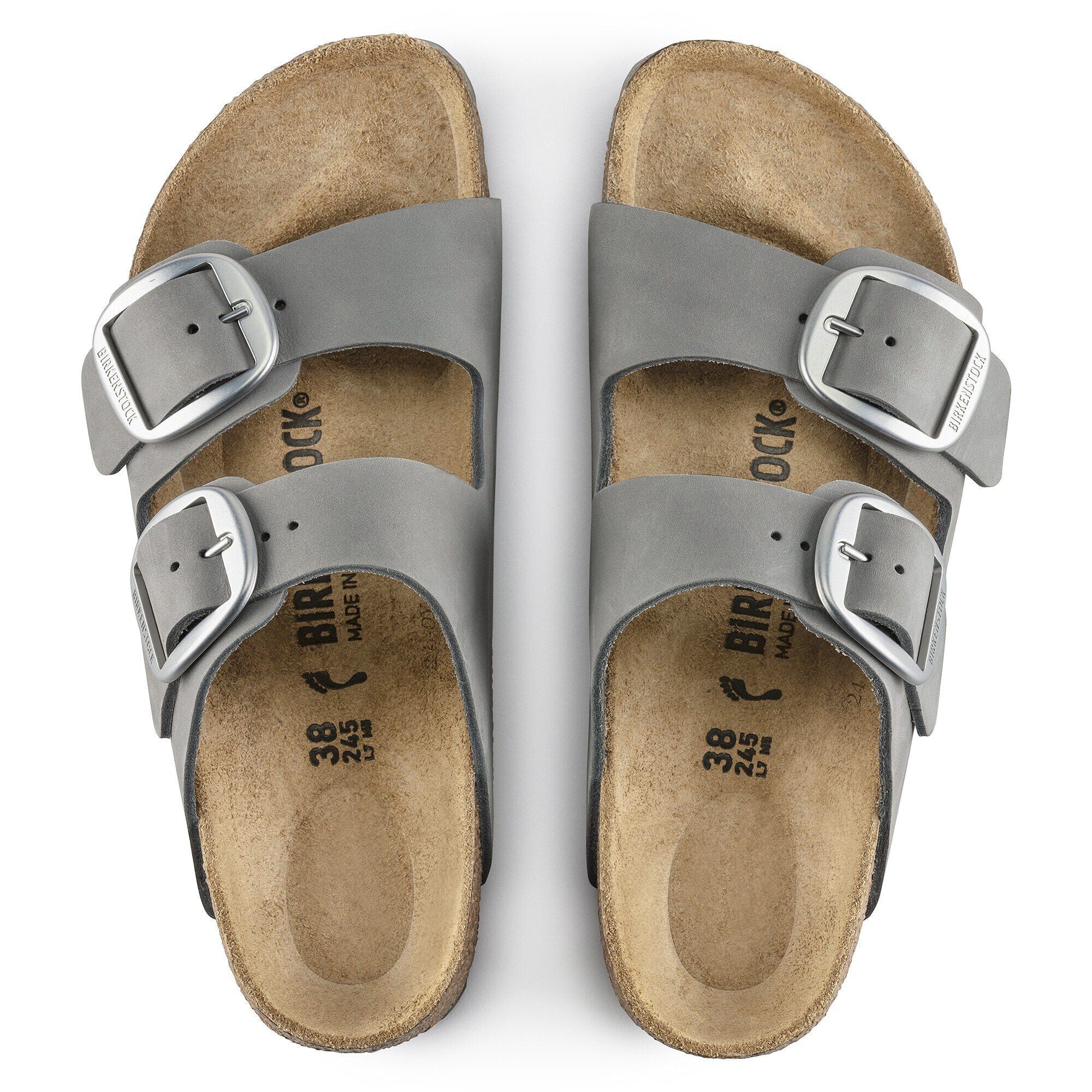 Arizona Big Buckle Nubuck Leather Dove Gray