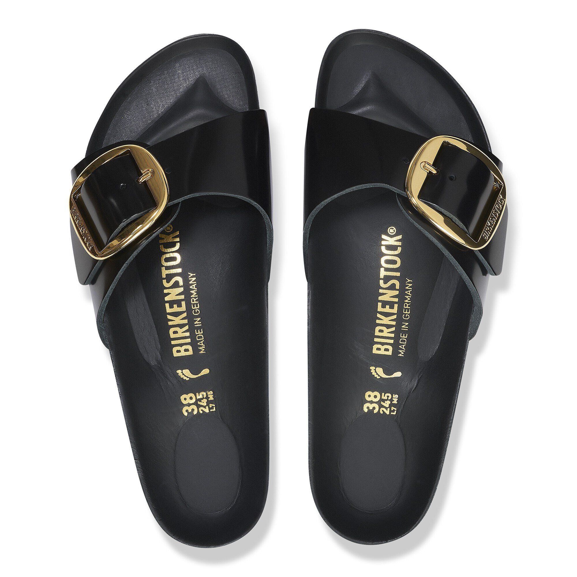 Madrid Big Buckle Natural Leather Patent