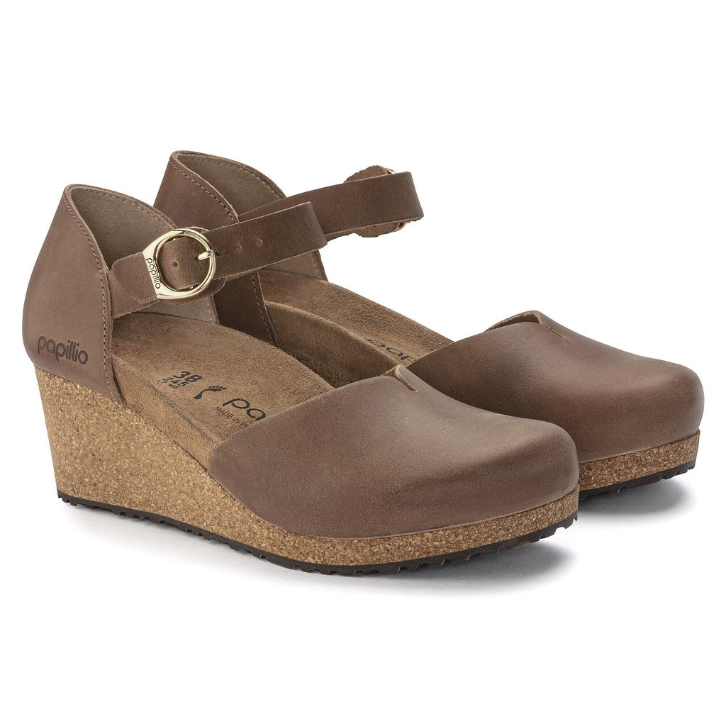 Mary Ring-Buckle Natural Leather