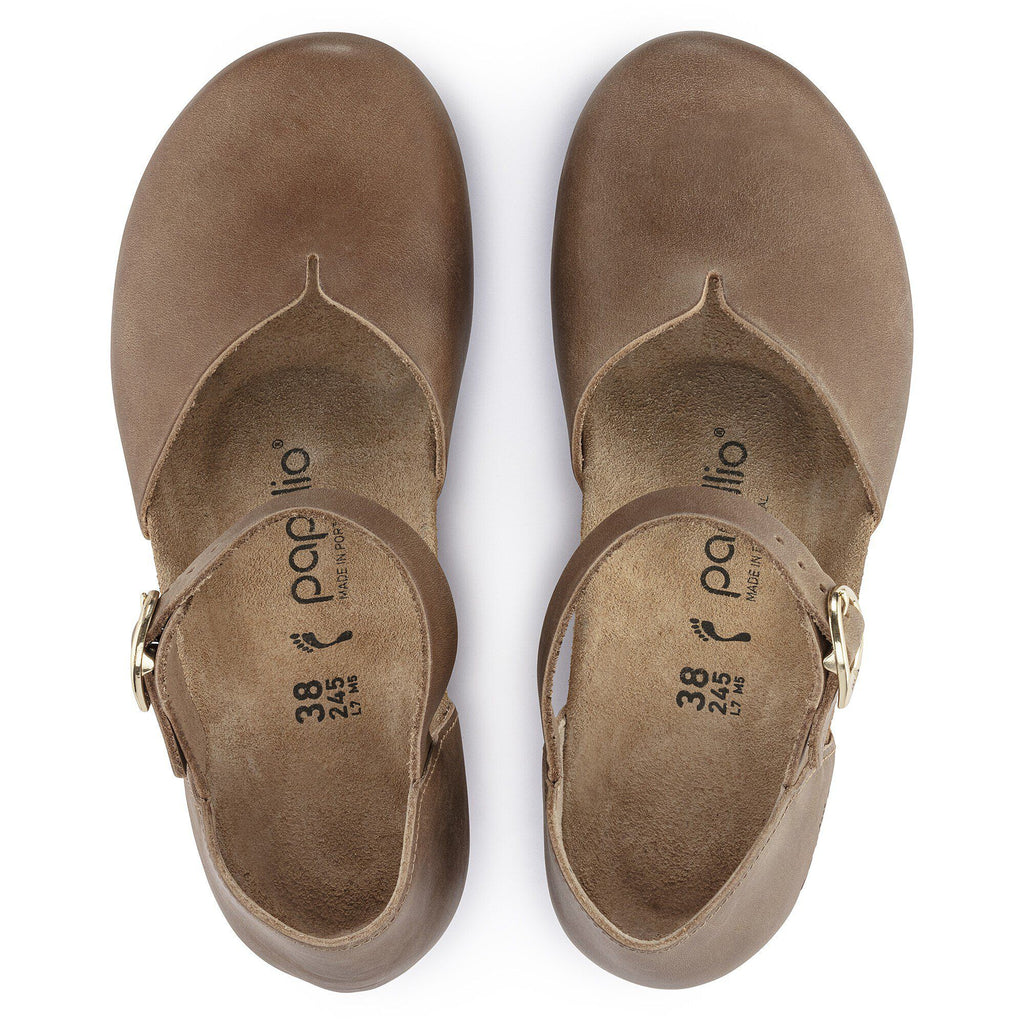 Mary Ring-Buckle Natural Leather