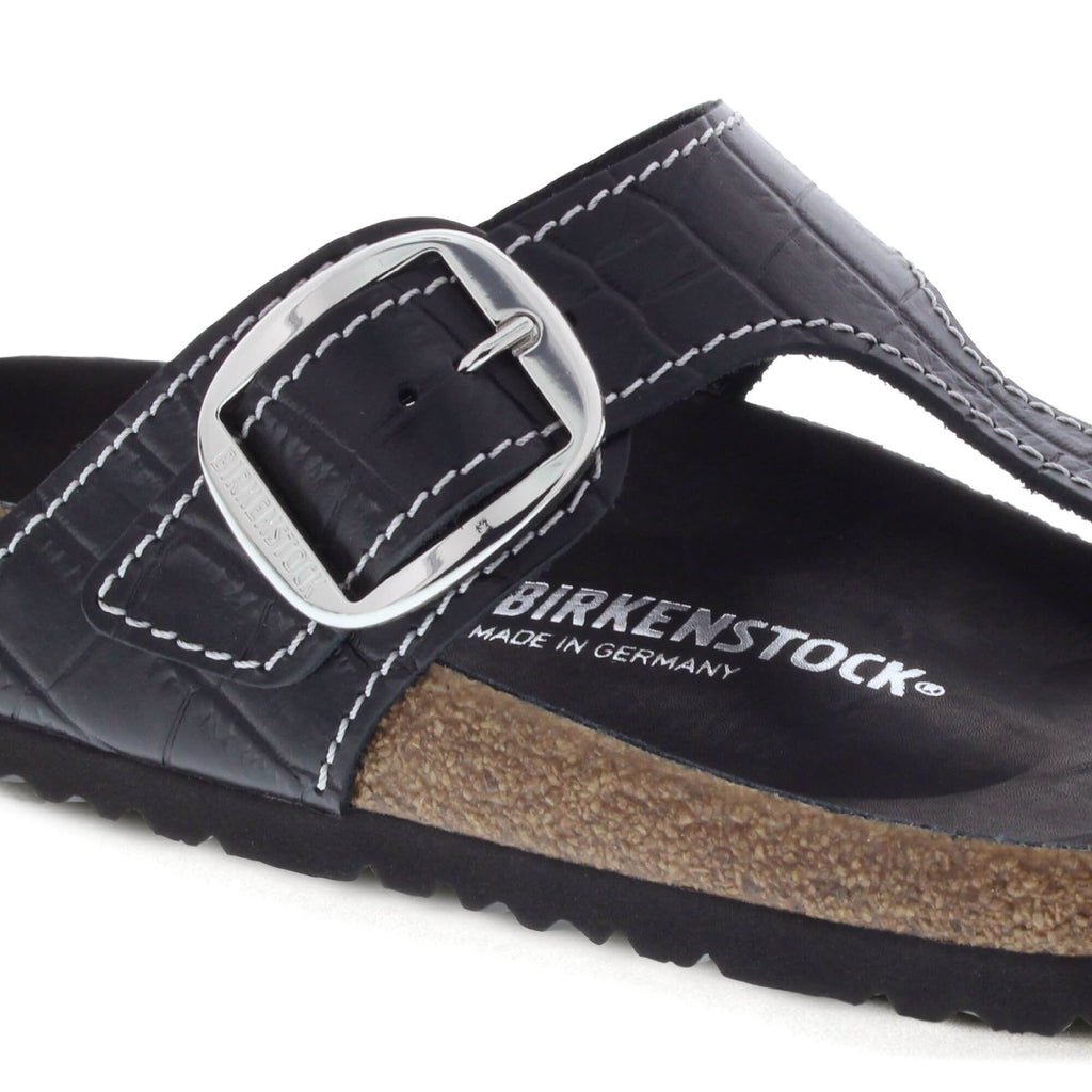 Gizeh Big Buckle Natural Leather Patent Black