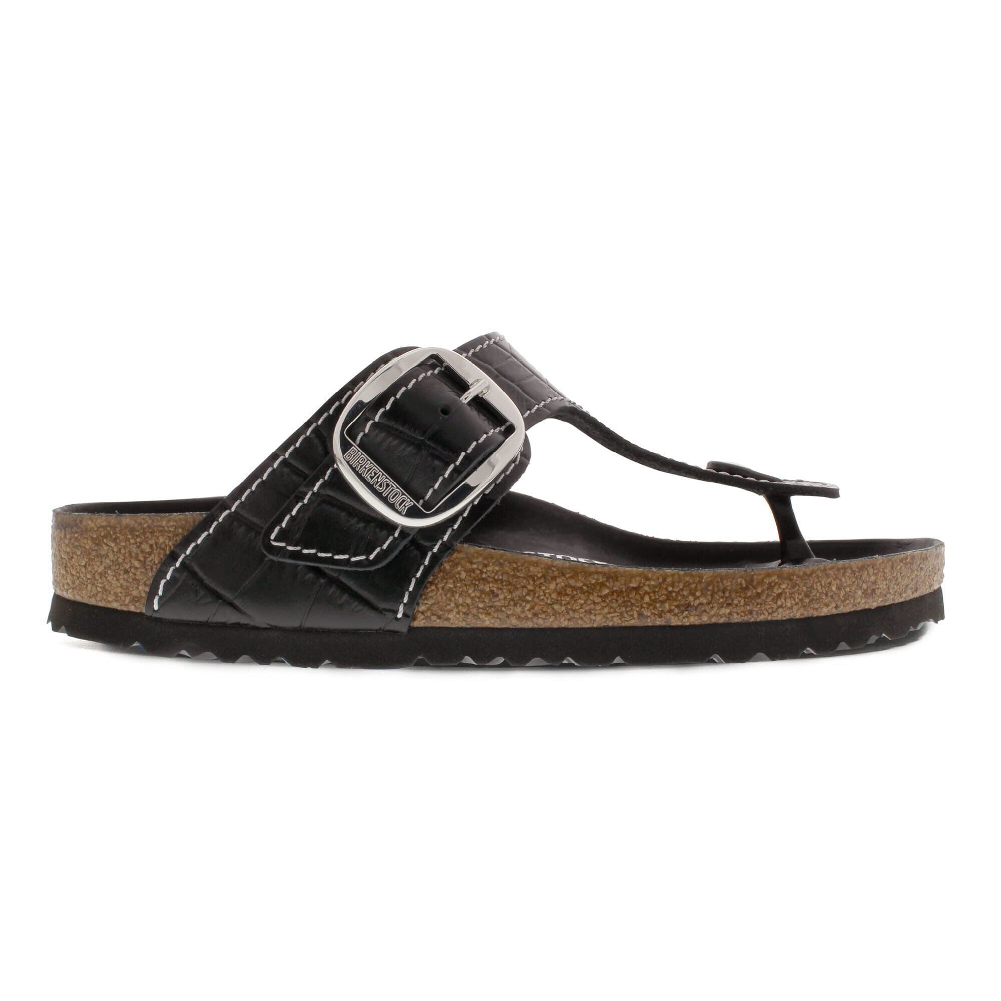 Gizeh Big Buckle Natural Leather Patent Black