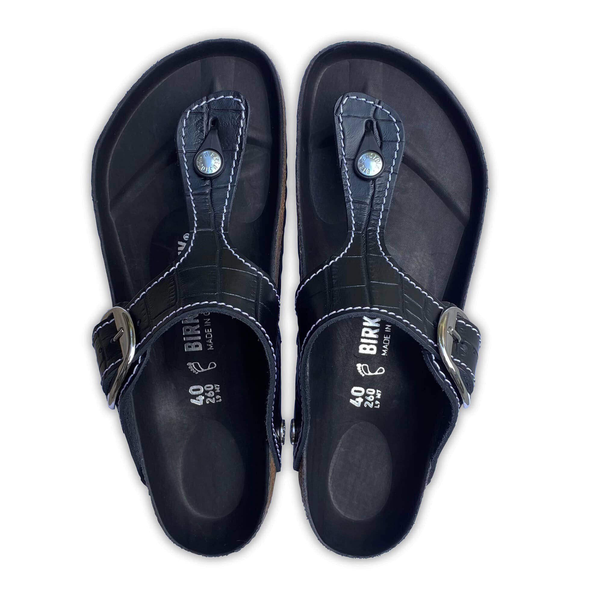 Gizeh Big Buckle Natural Leather Patent Black