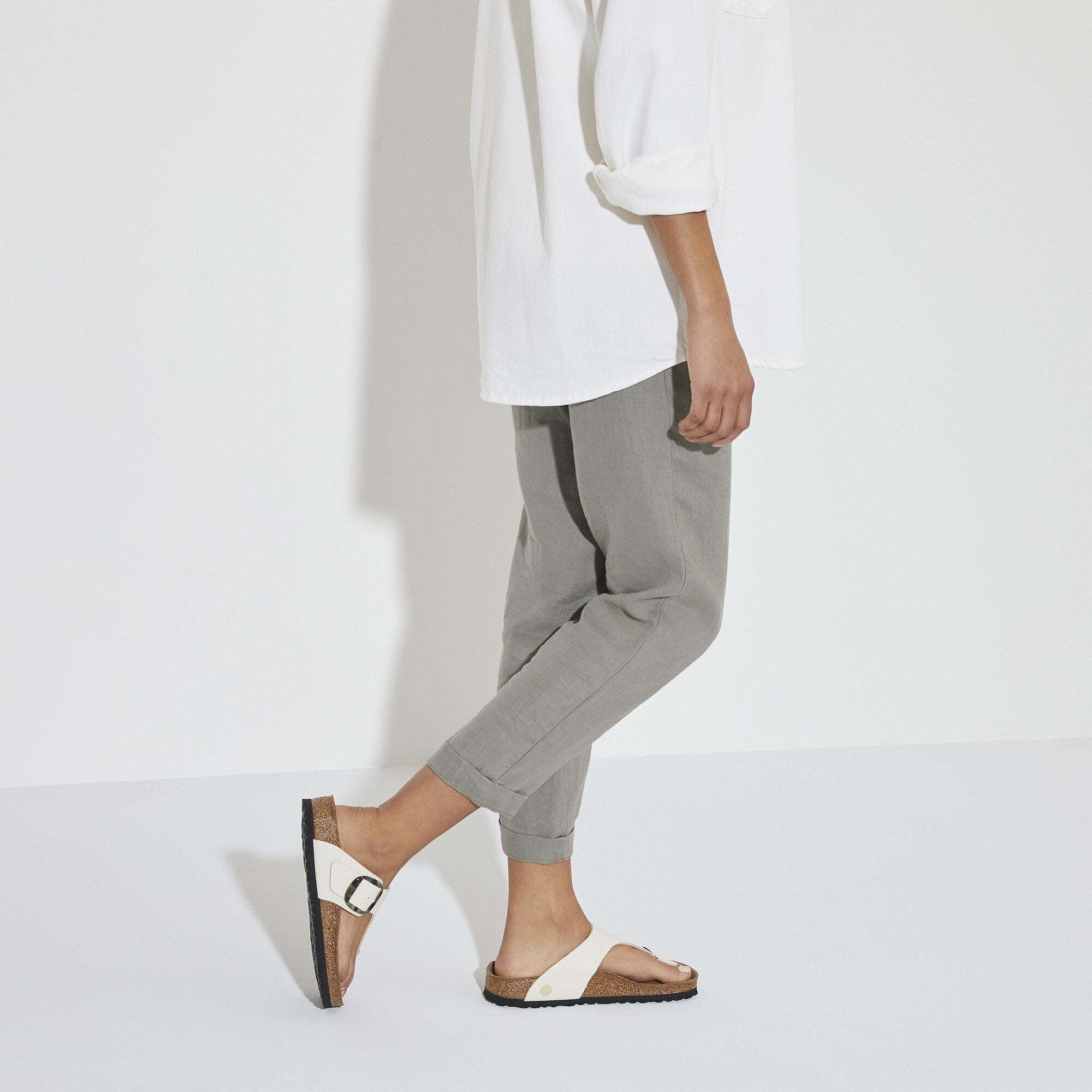 Gizeh Vegan Big Buckle Textile Eggshell