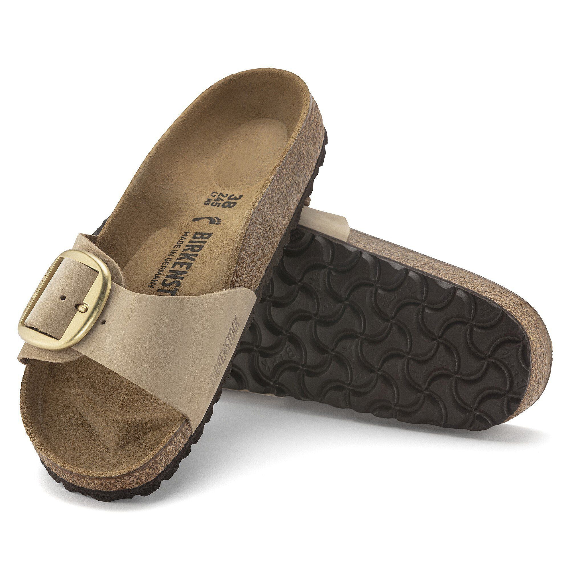 Madrid Big Buckle Natural Leather Nubuck