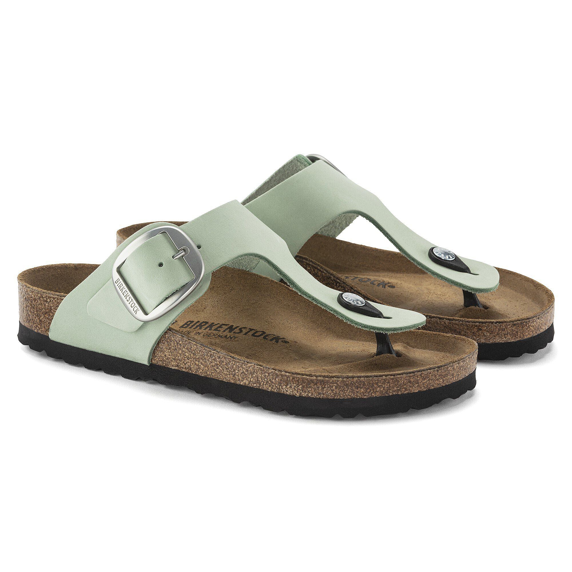 Gizeh Big Buckle Nubuck Leather Matcha