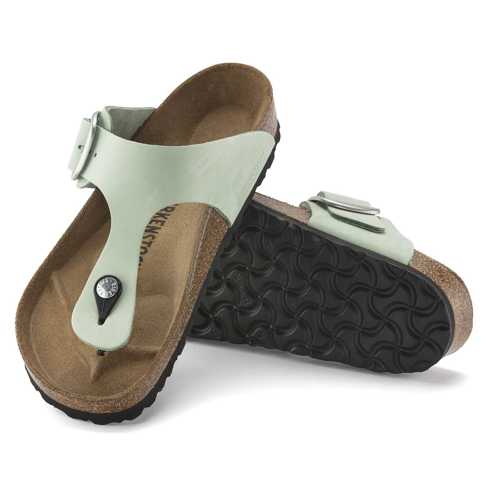 Gizeh Big Buckle Nubuck Leather Matcha