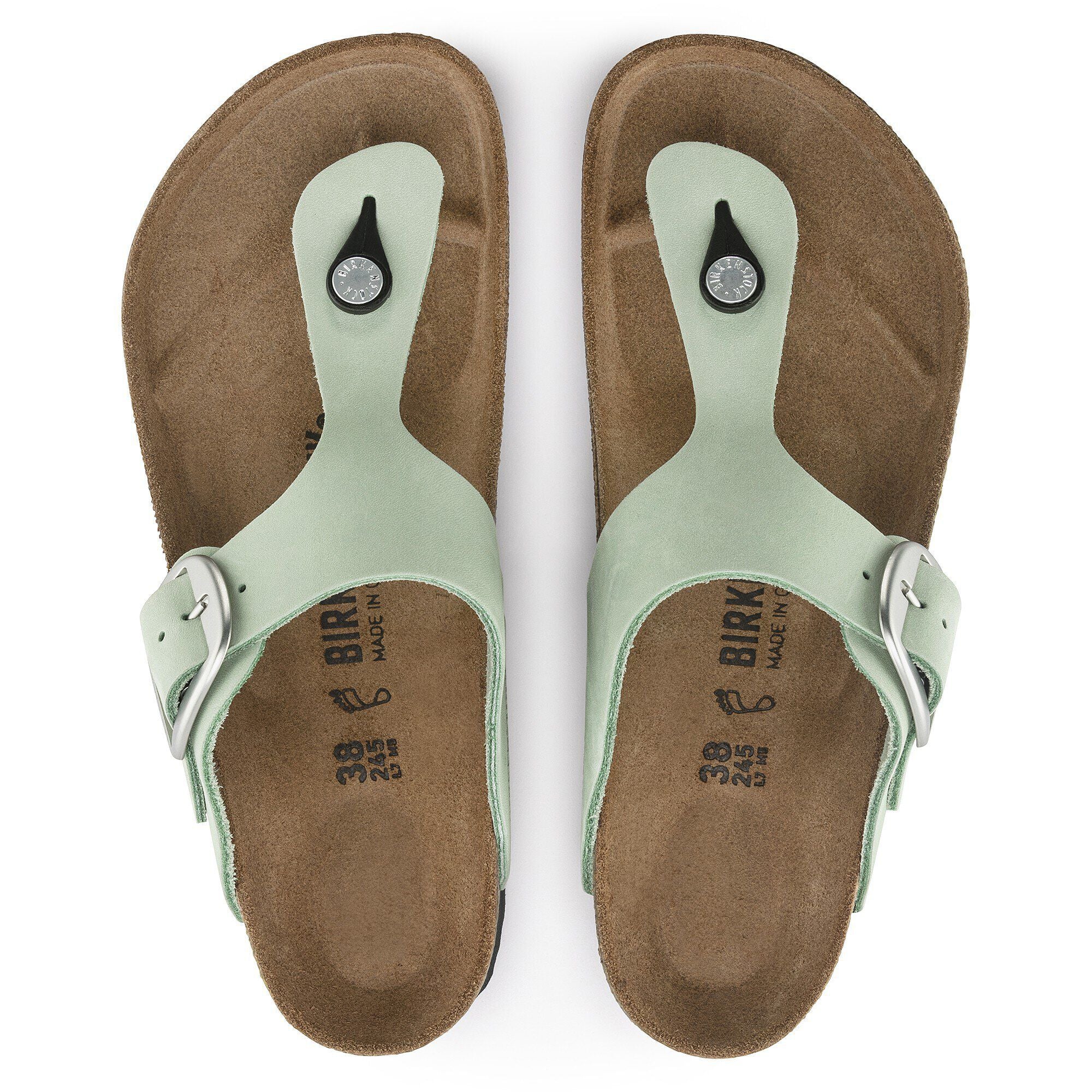 Gizeh Big Buckle Nubuck Leather Matcha