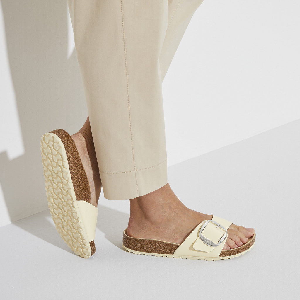 Madrid Big Buckle Natural Leather Patent High Shine Butter