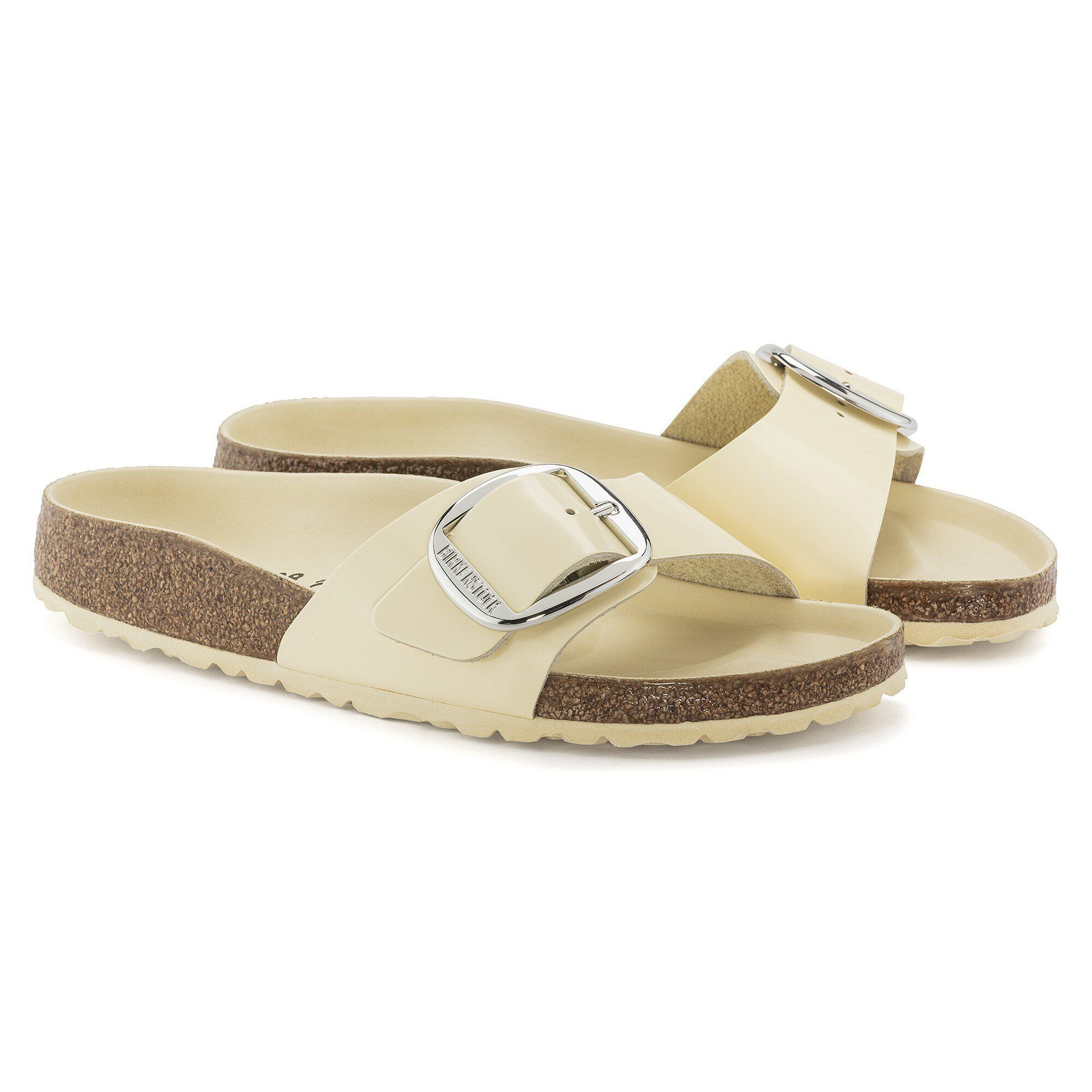 Madrid Big Buckle Natural Leather Patent High Shine Butter