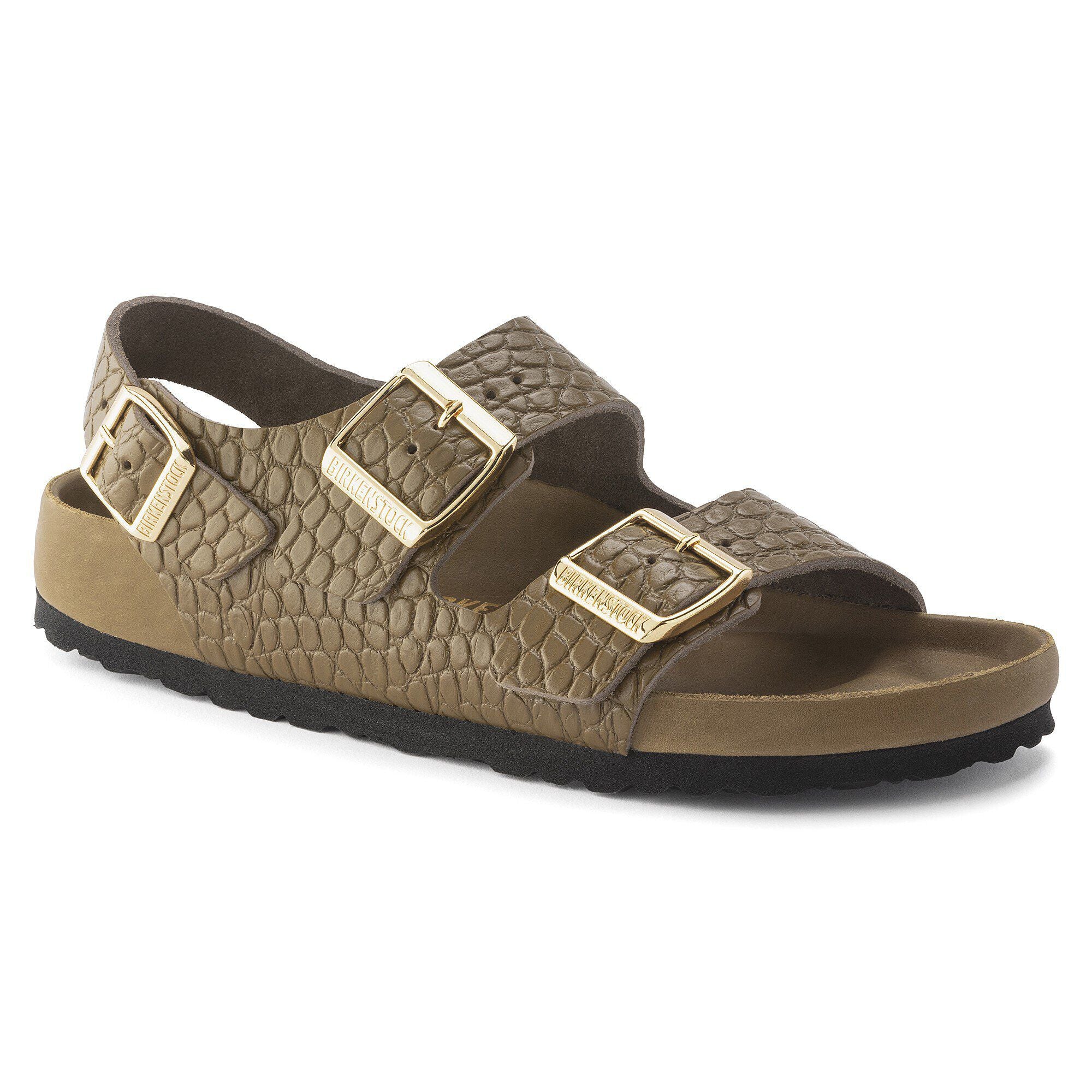 Milano Rivet Logo Natural Leather Embossed