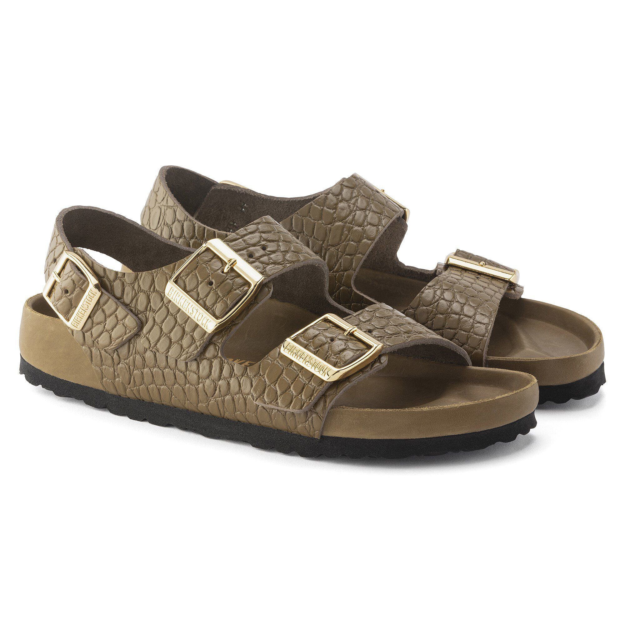 Milano Rivet Logo Natural Leather Embossed
