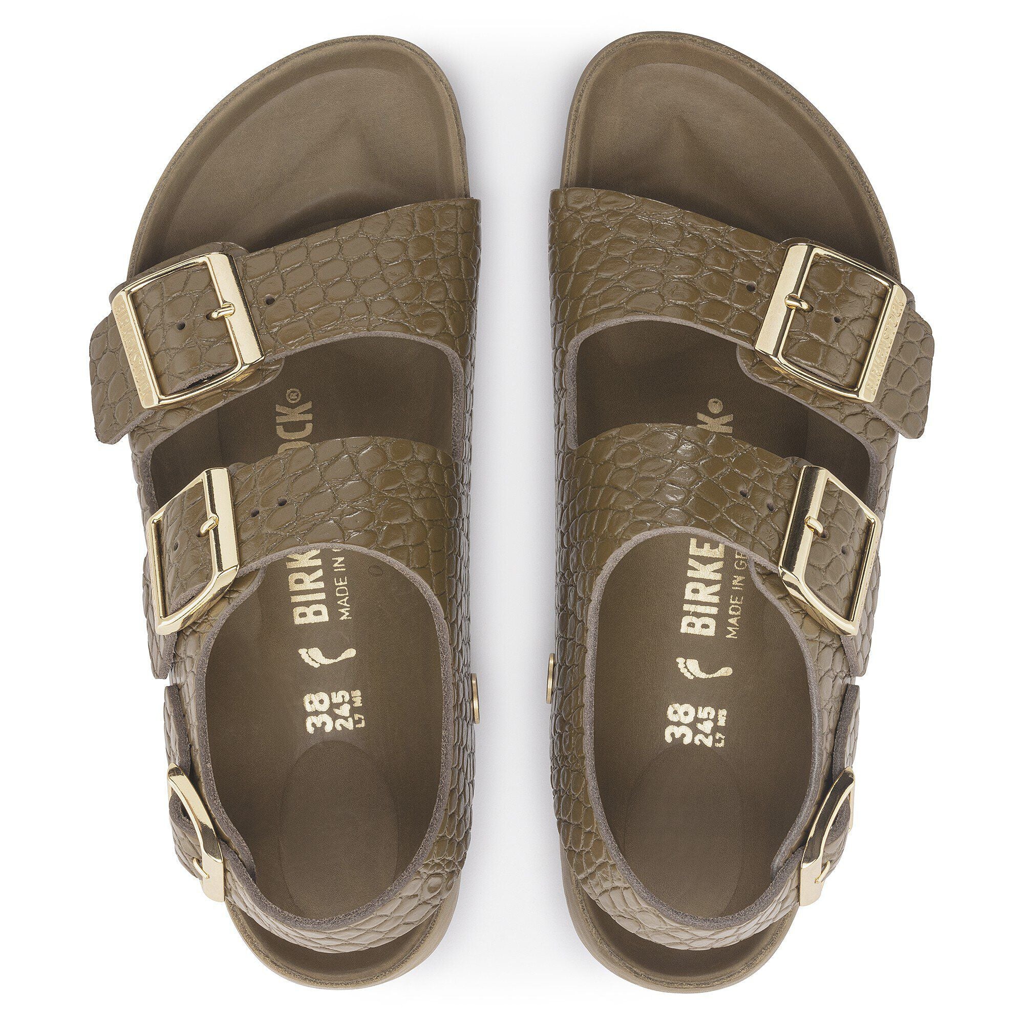 Milano Rivet Logo Natural Leather Embossed