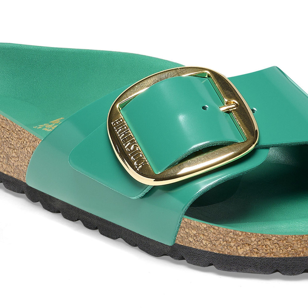 Madrid Big Buckle Natural Leather Patent High Shine Digital Green