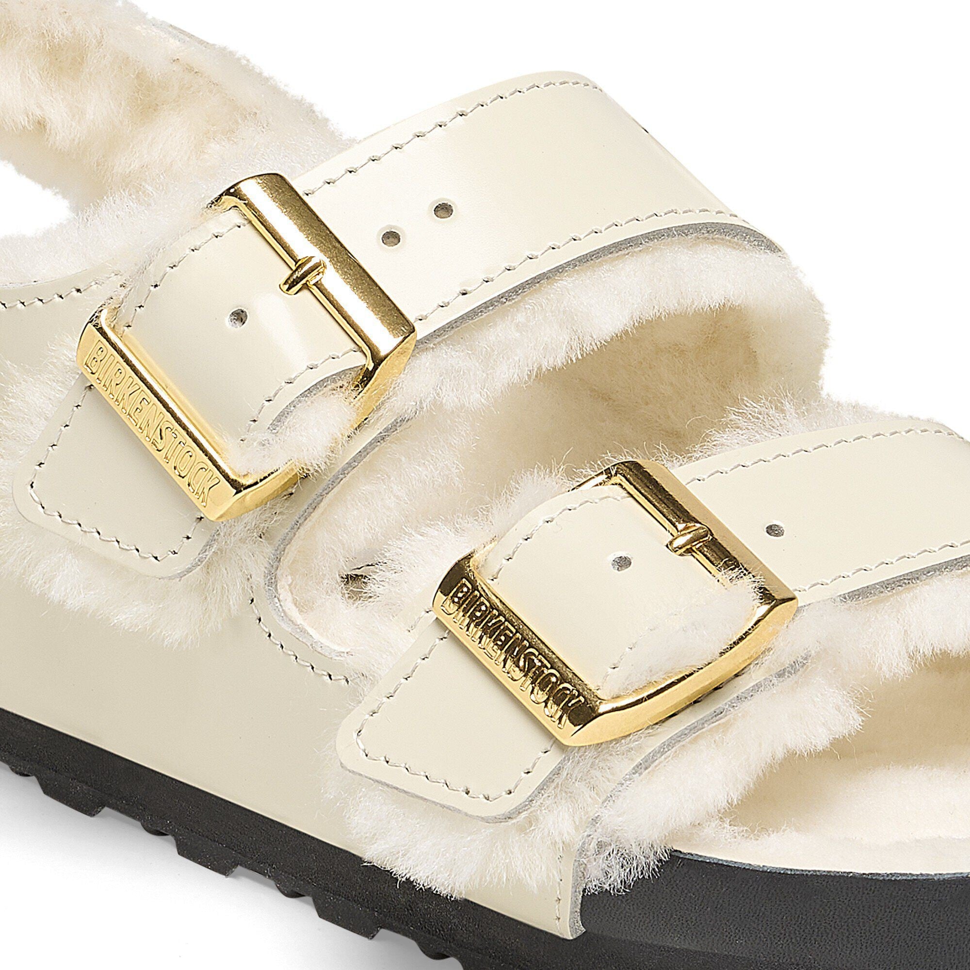 Milano Shearling Natural Leather-Shearling High Shine Ecru