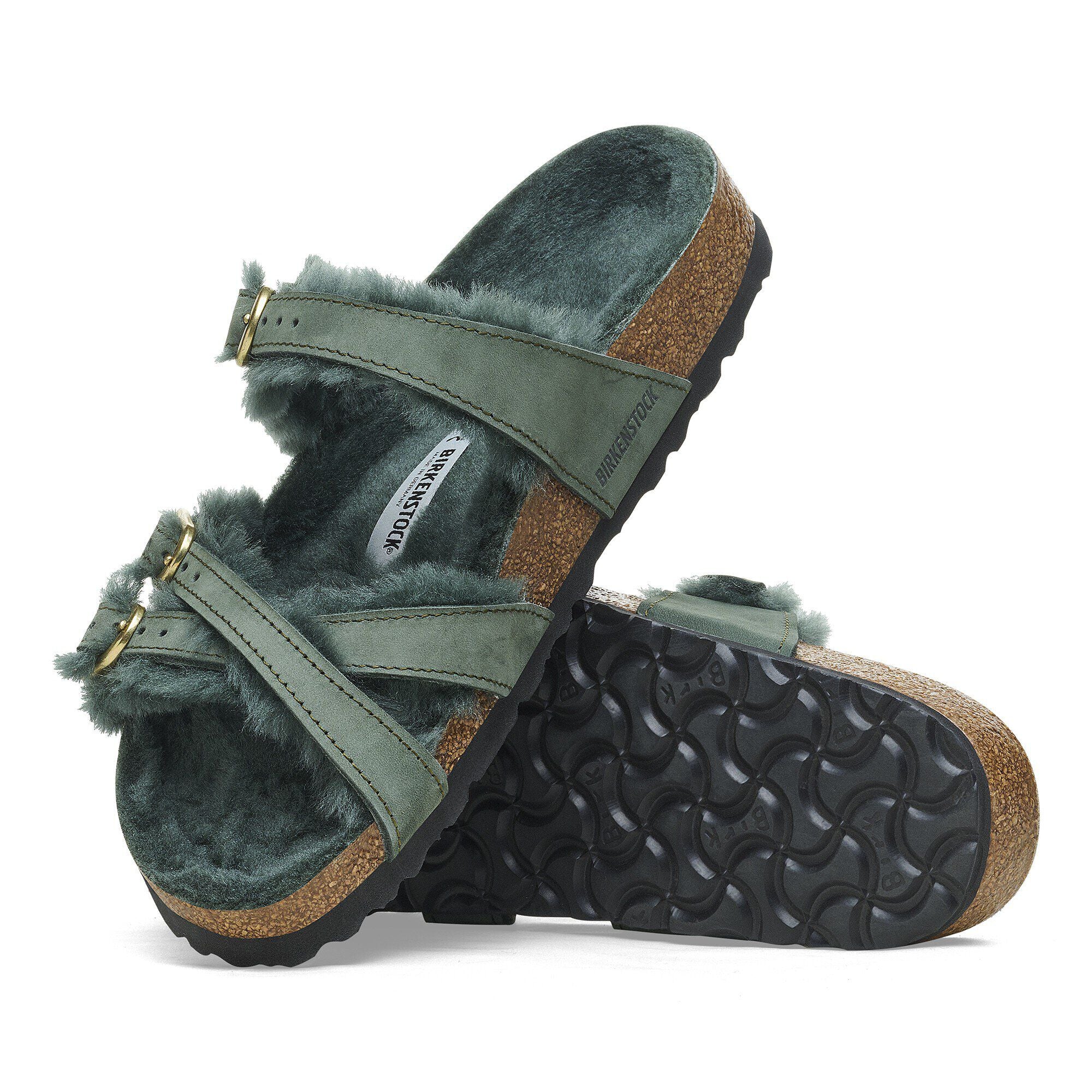 Franca Shearling Nubuck Leather Thyme
