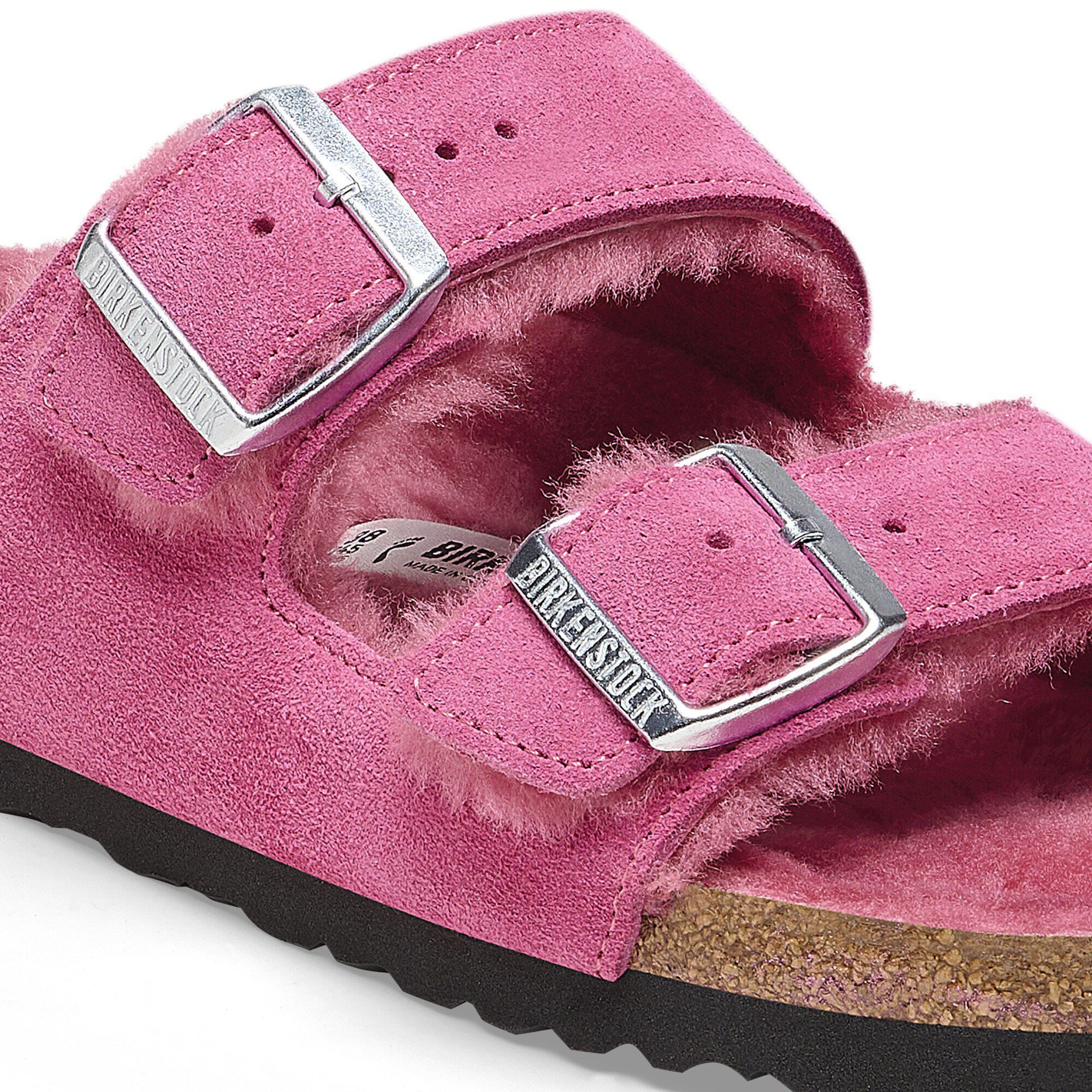 Arizona Shearling Suede Leather-Shearling Fuchsia Tulip