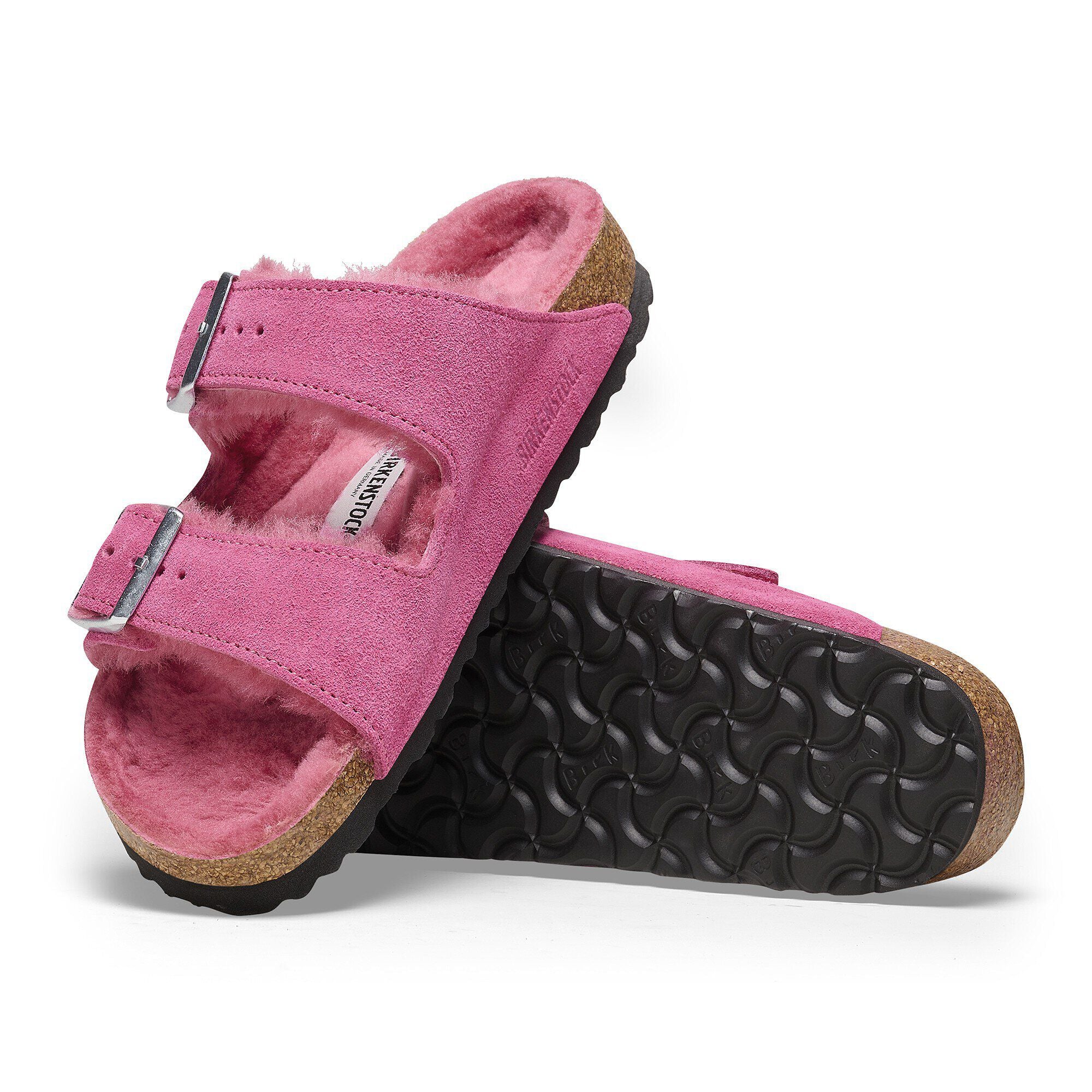 Arizona Shearling Suede Leather-Shearling Fuchsia Tulip