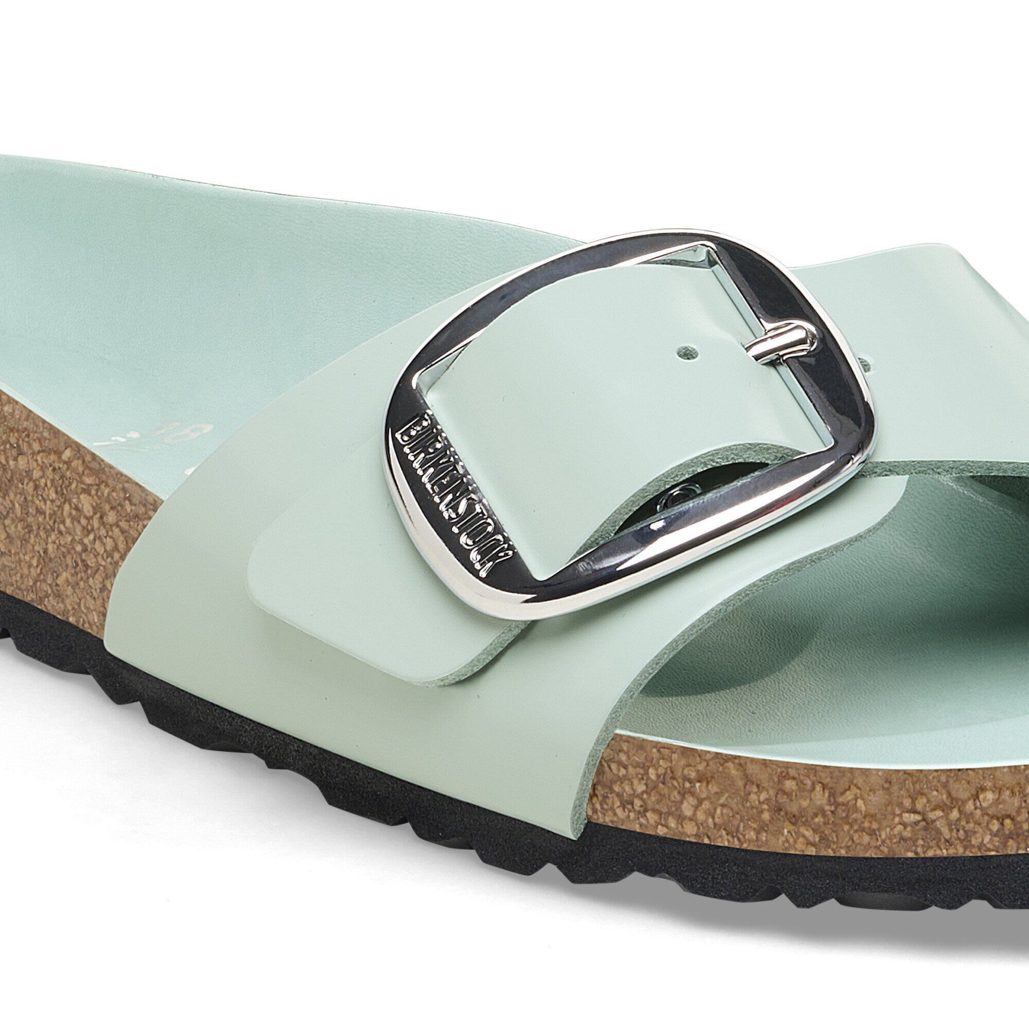 Madrid Big Buckle Natural Leather Patent