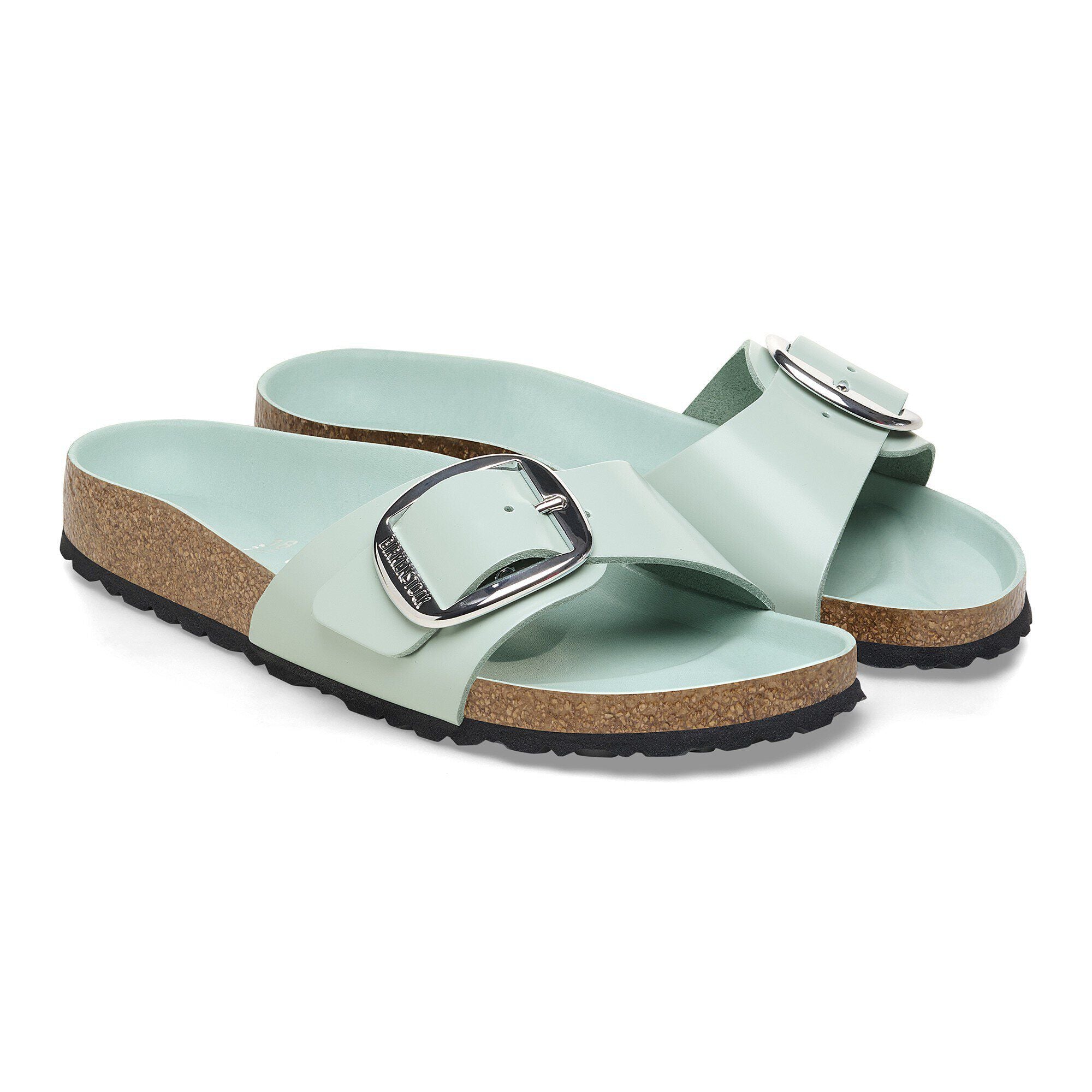 Madrid Big Buckle Natural Leather Patent