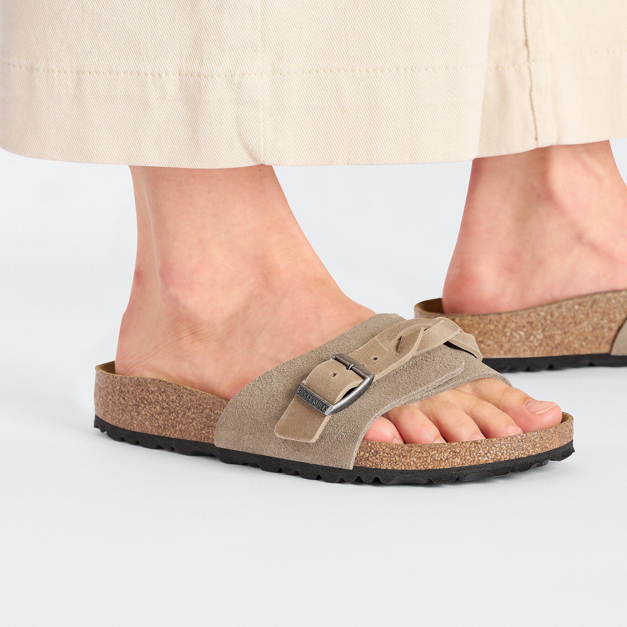 Oita Braided Suede Leather Taupe