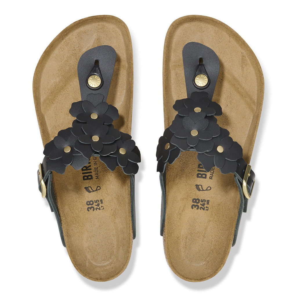 Gizeh Flower Embellishment Natural Leather