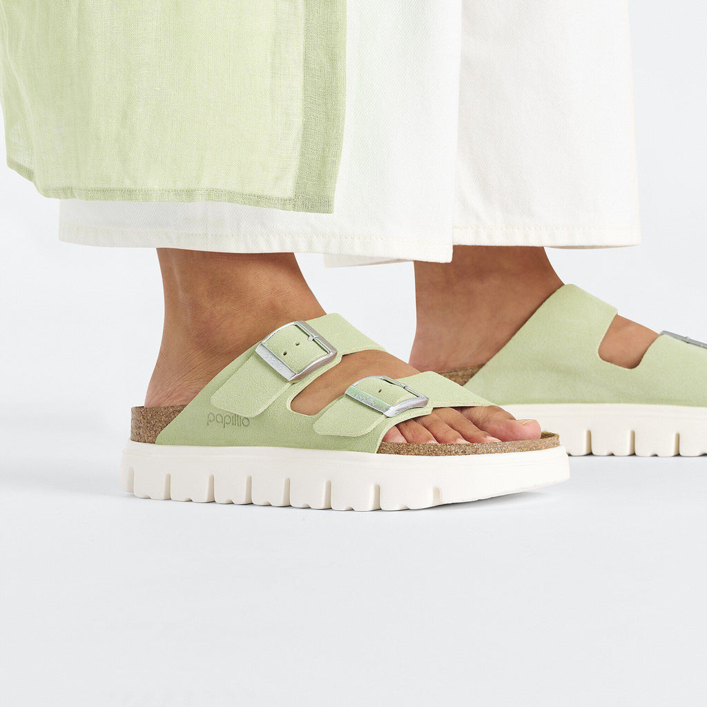 Arizona Chunky Suede Leather Faded Lime
