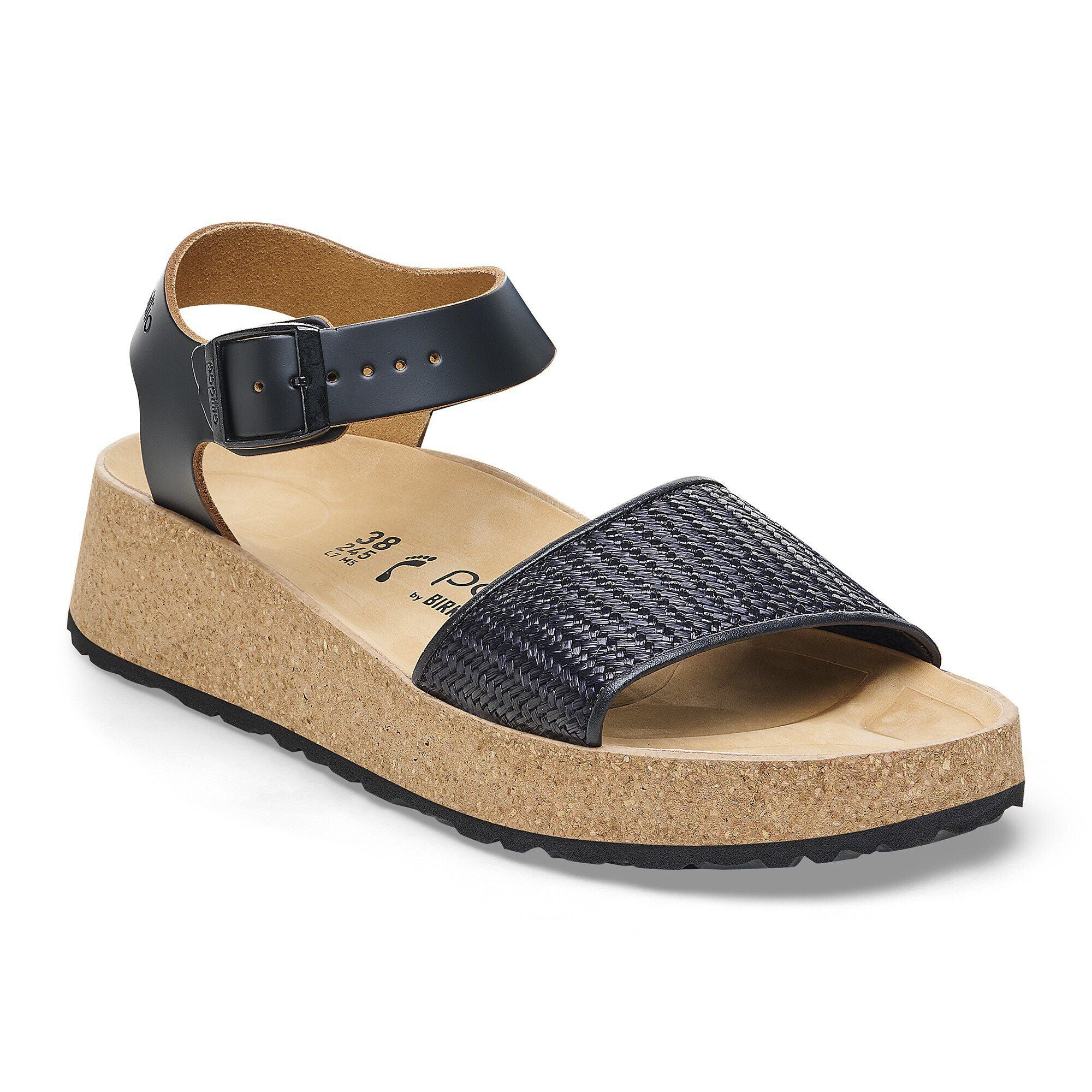 Glenda Natural Leather-Synthetics Black