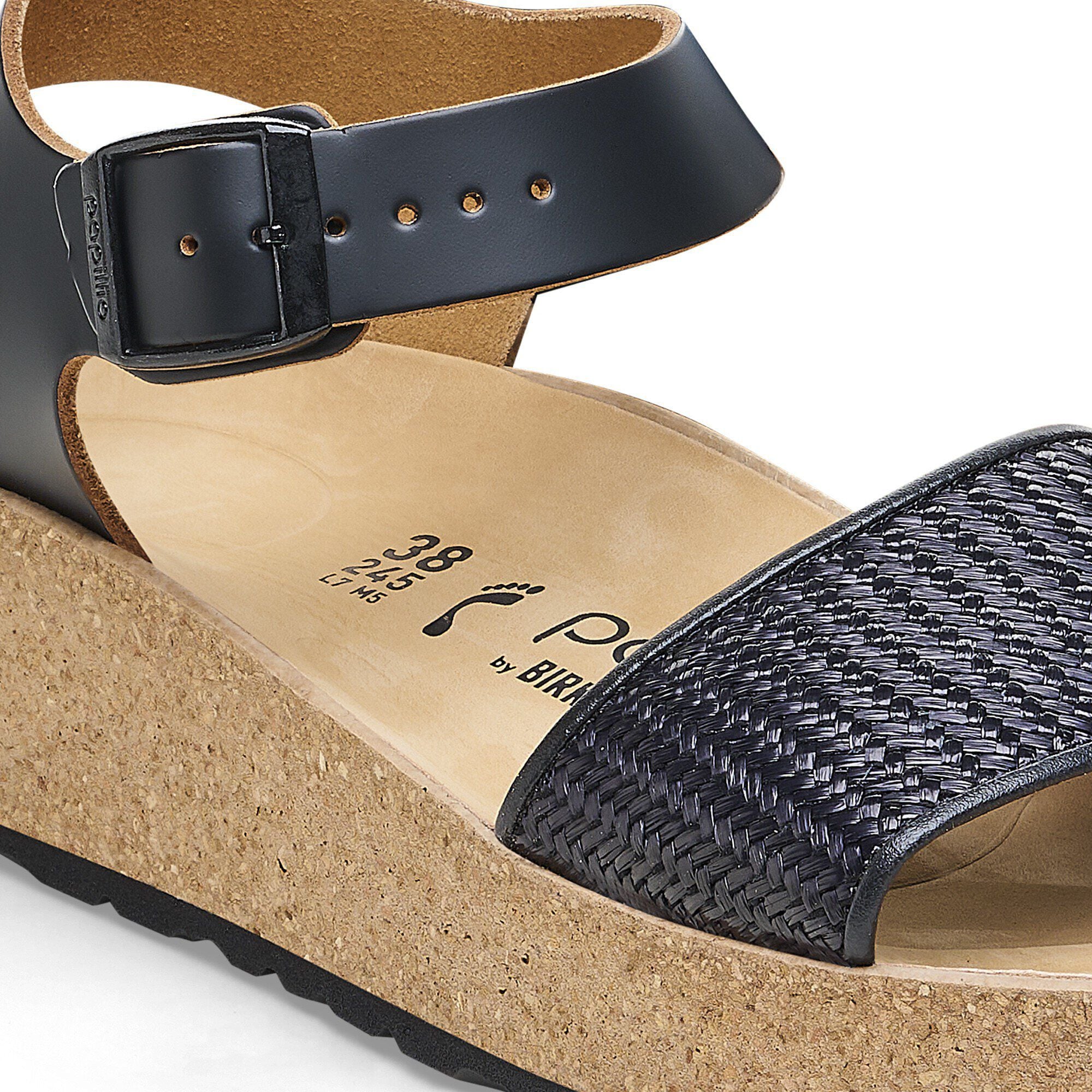 Glenda Natural Leather-Synthetics Black