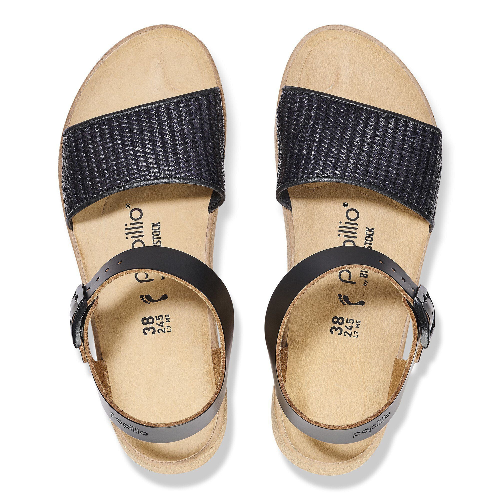 Glenda Natural Leather-Synthetics Black