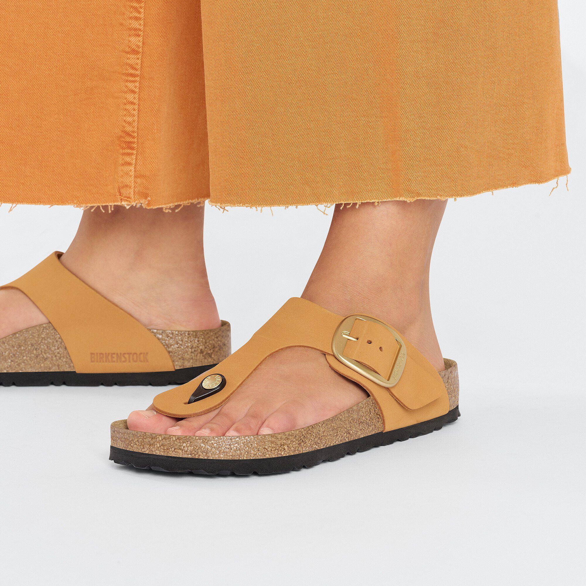 Gizeh Big Buckle Nubuck Leather Burnt Orange
