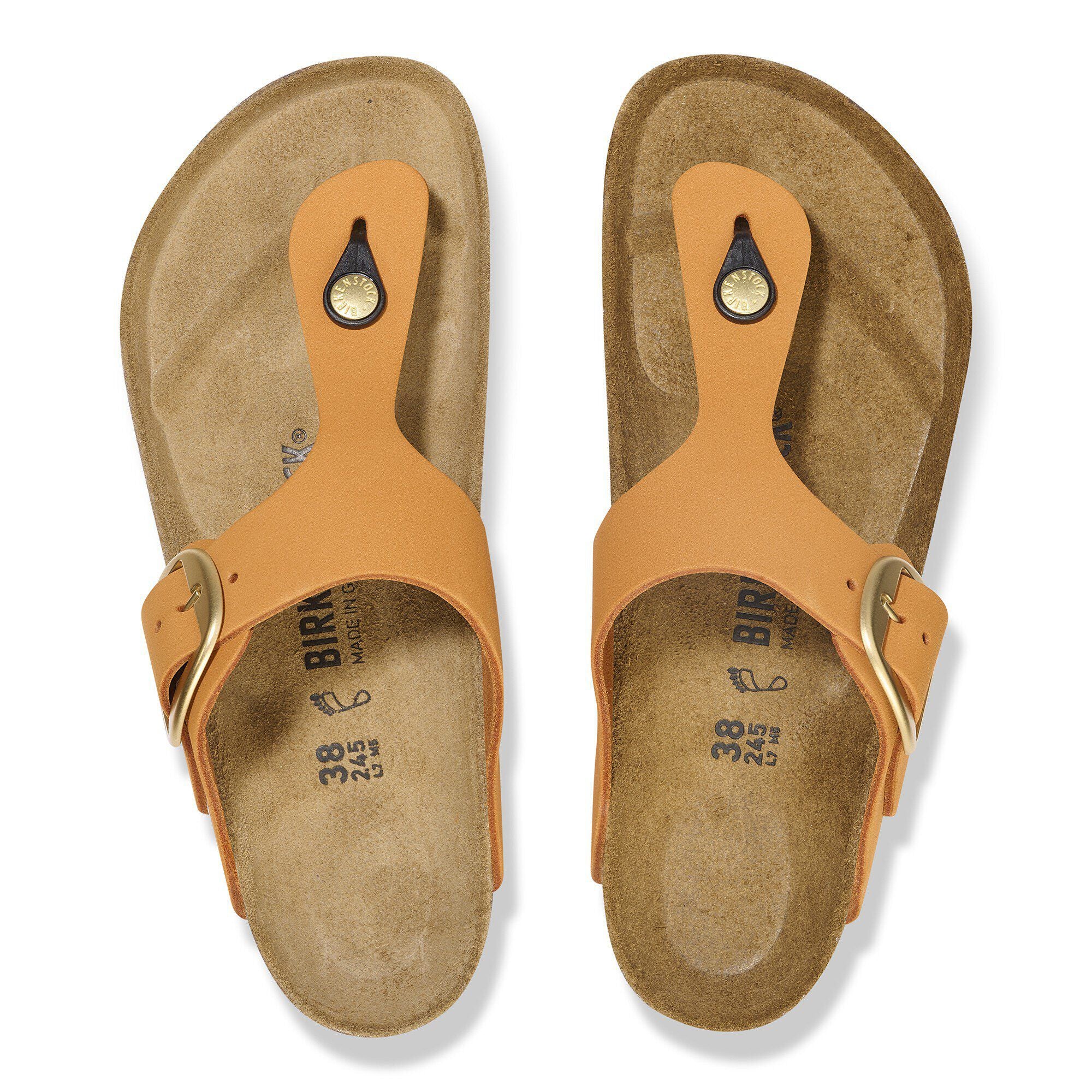 Gizeh Big Buckle Nubuck Leather Burnt Orange