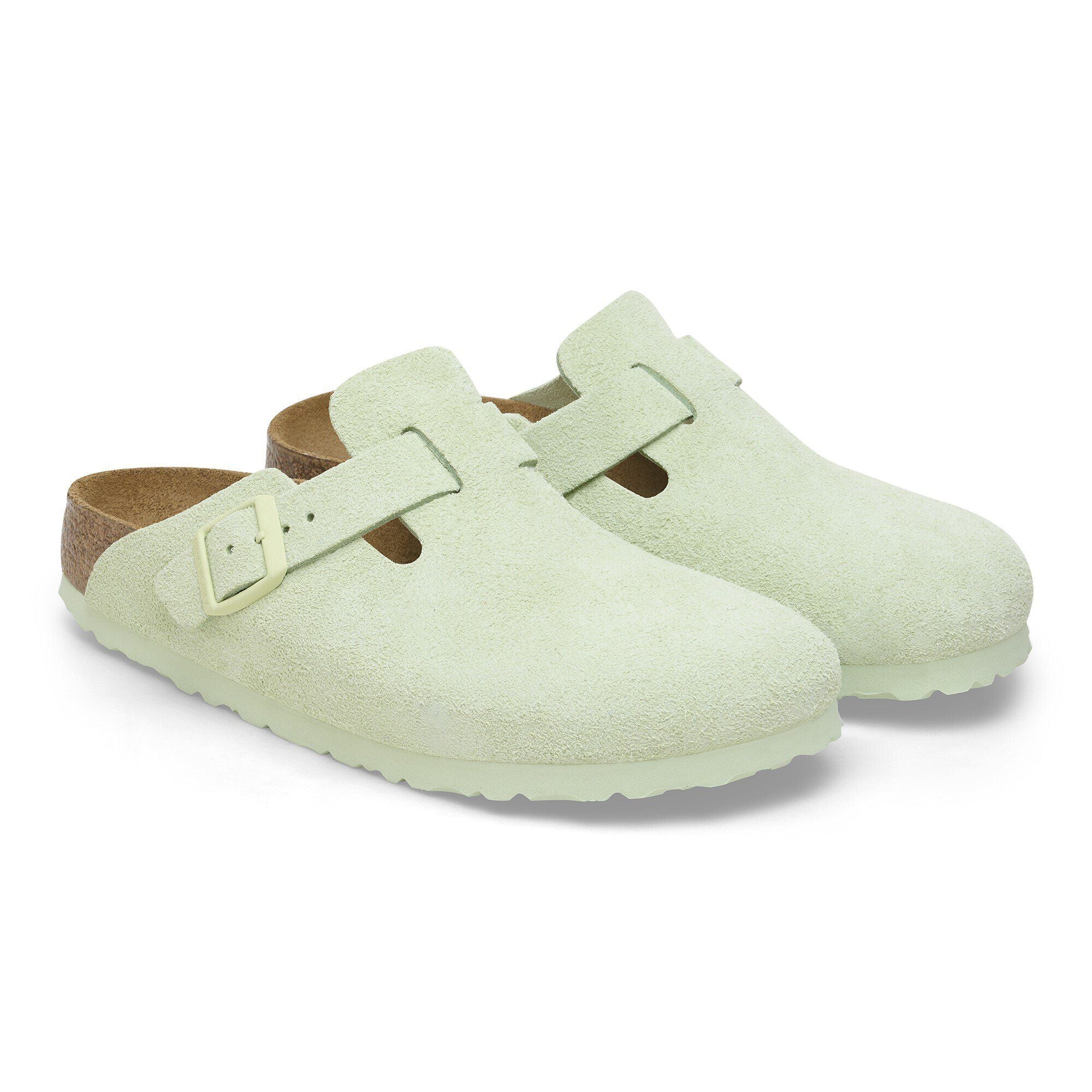 Boston Soft Footbed Suede Leather Faded Lime