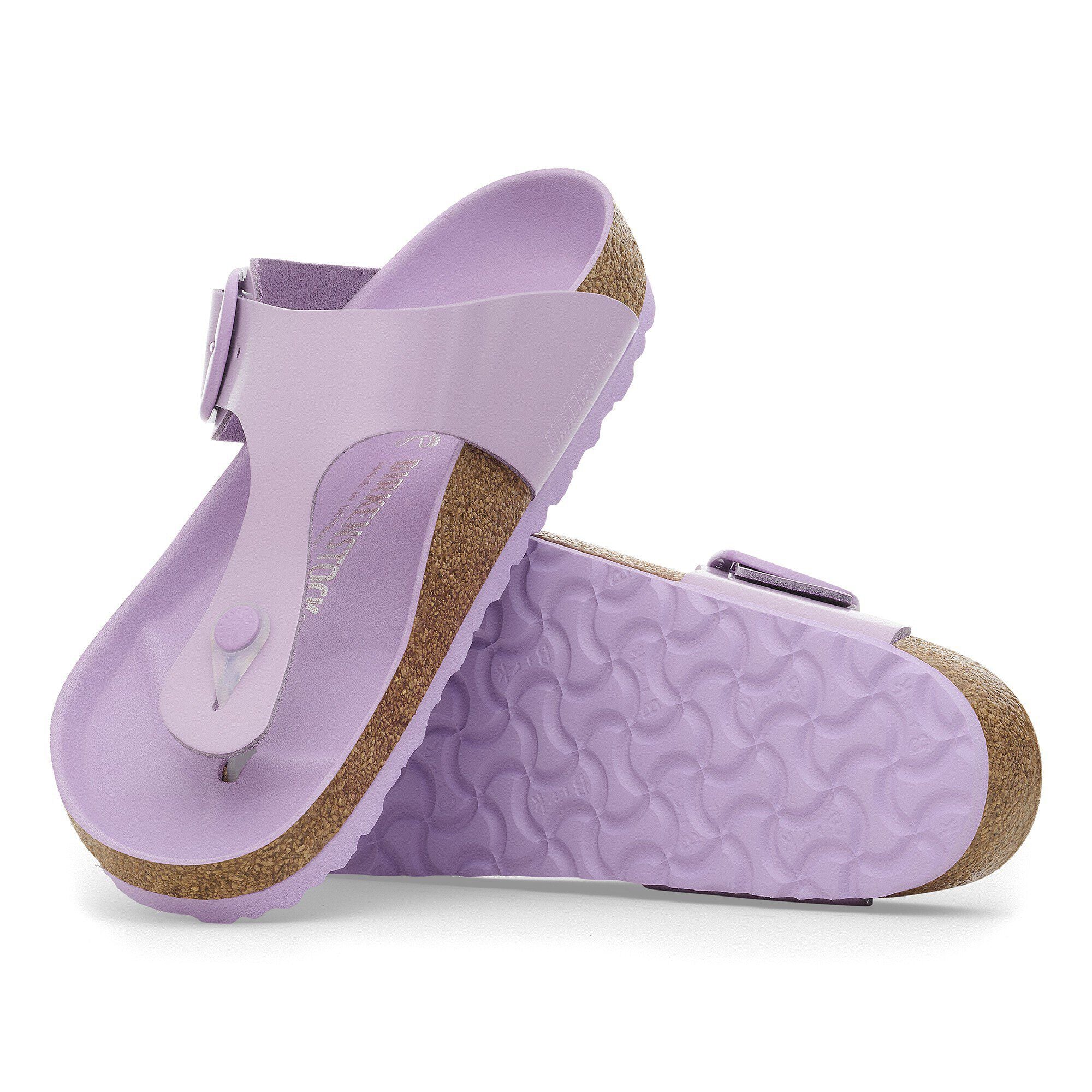 Gizeh Big Buckle Natural Leather Patent High-Shine Crocus