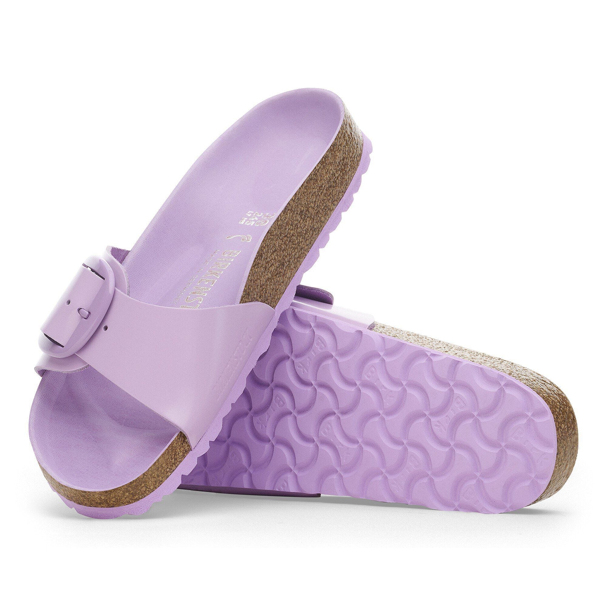 Madrid Big Buckle Natural Leather Patent 
