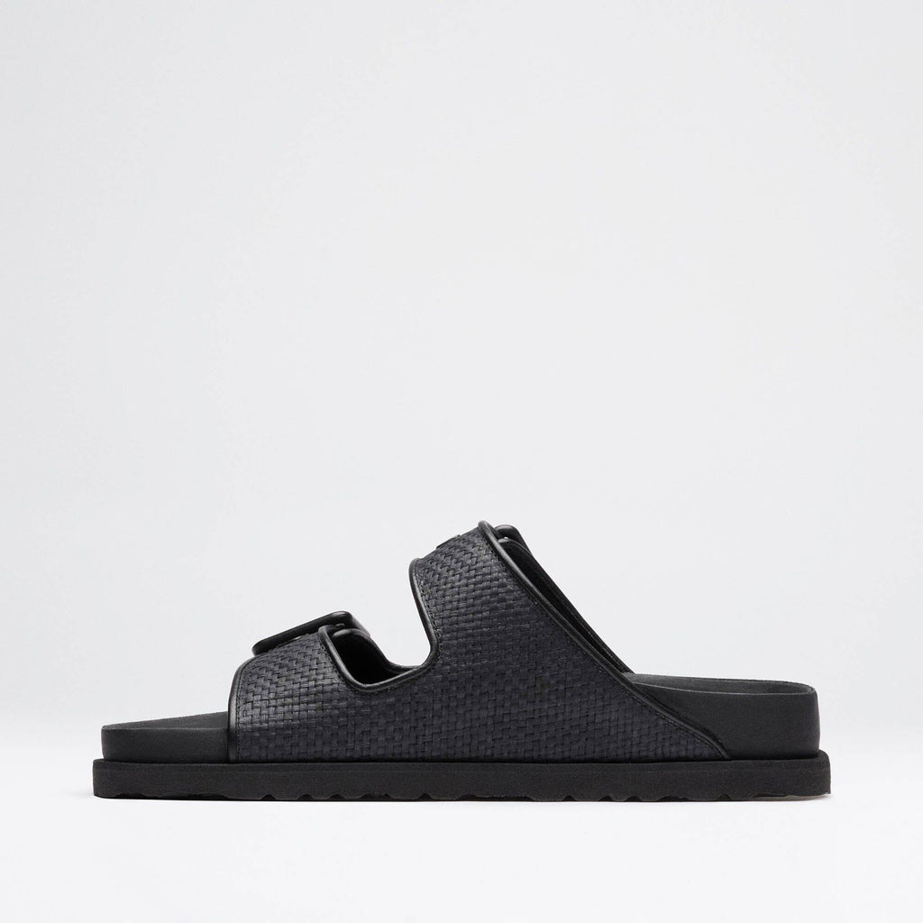 Arizona Raffia Mixed Material Black
