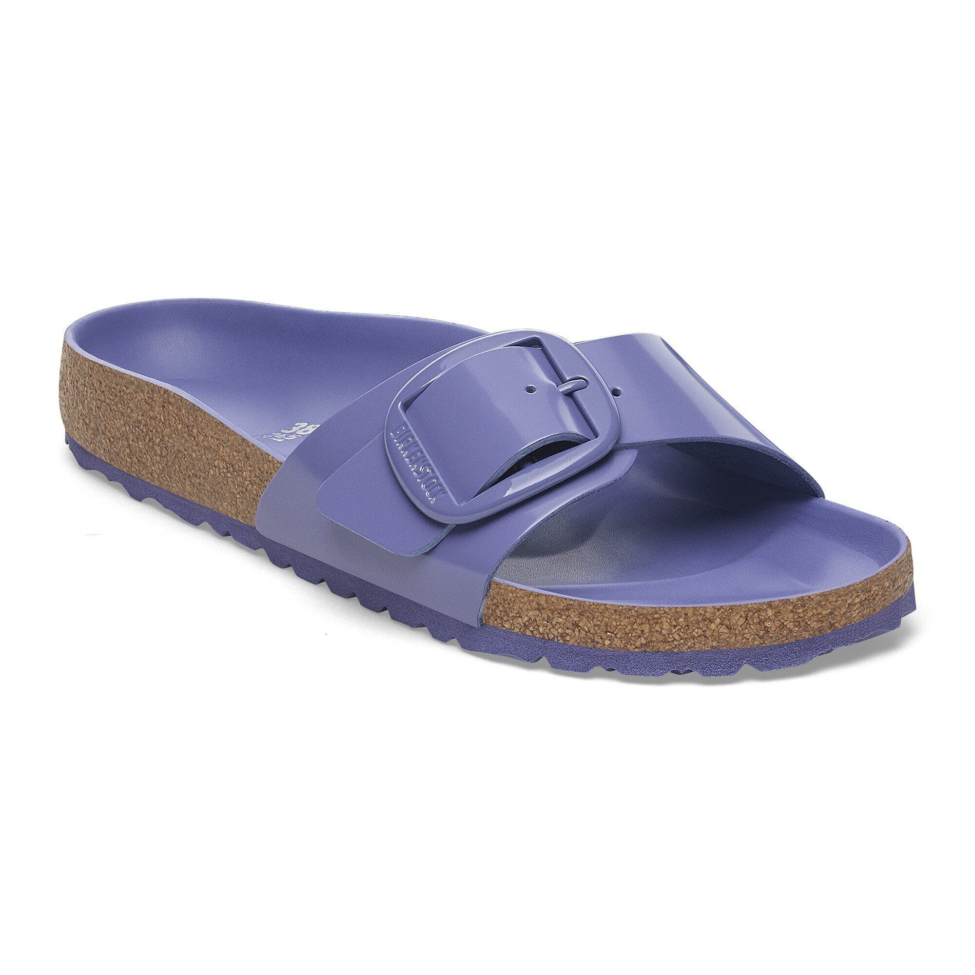 Madrid Big Buckle Natural Leather Patent