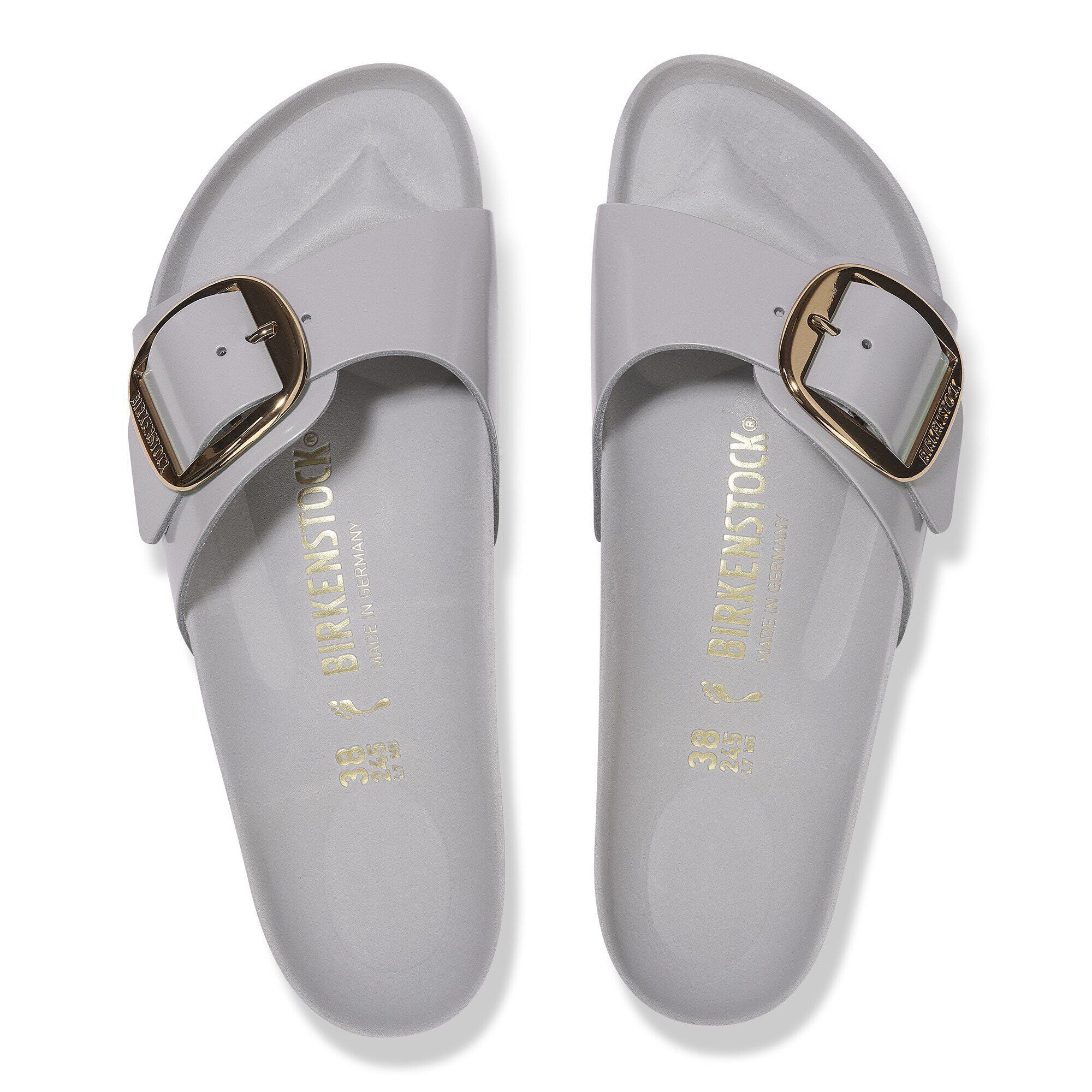 Madrid Big Buckle Natural Leather Patent