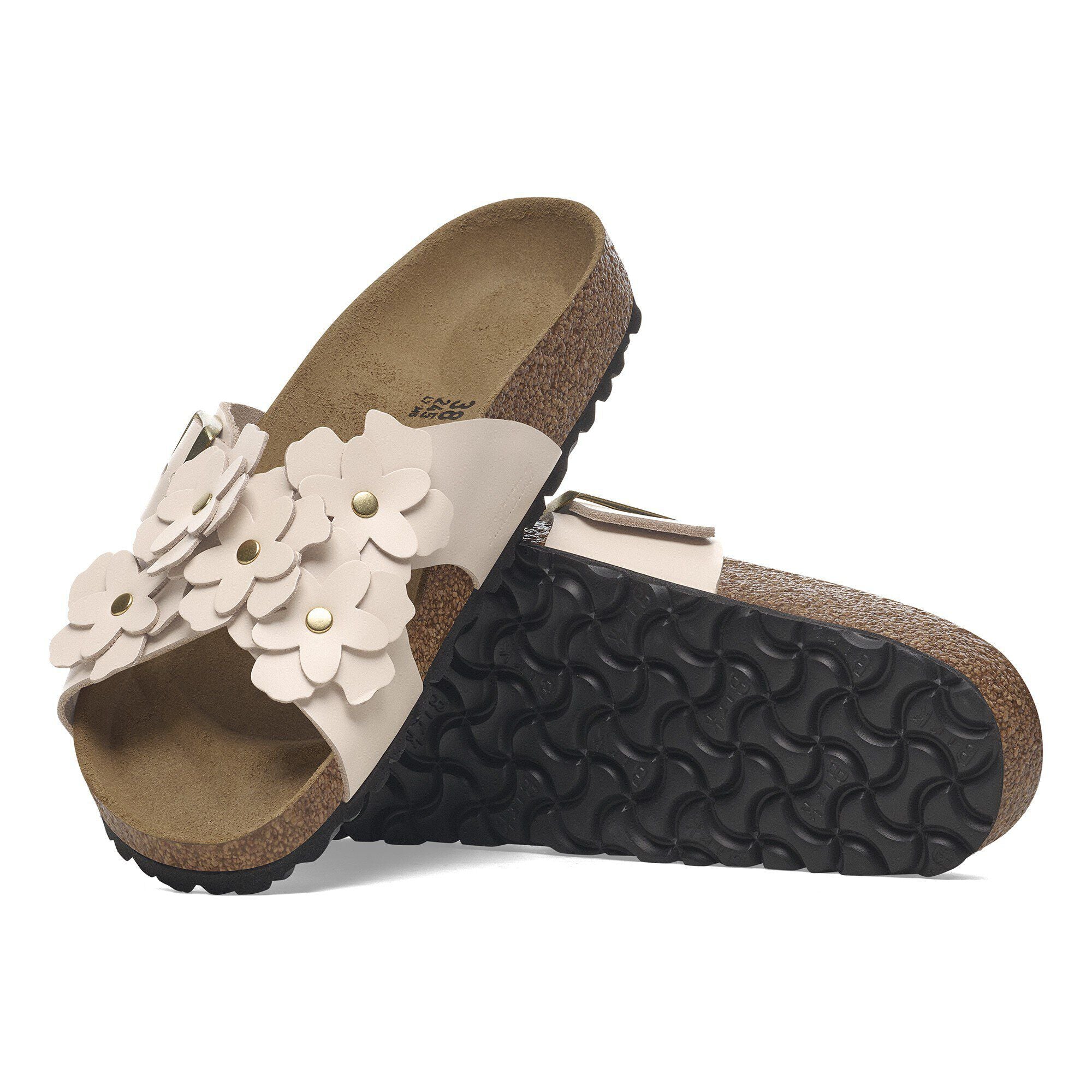 Siena Flower Embellishment Natural Leather