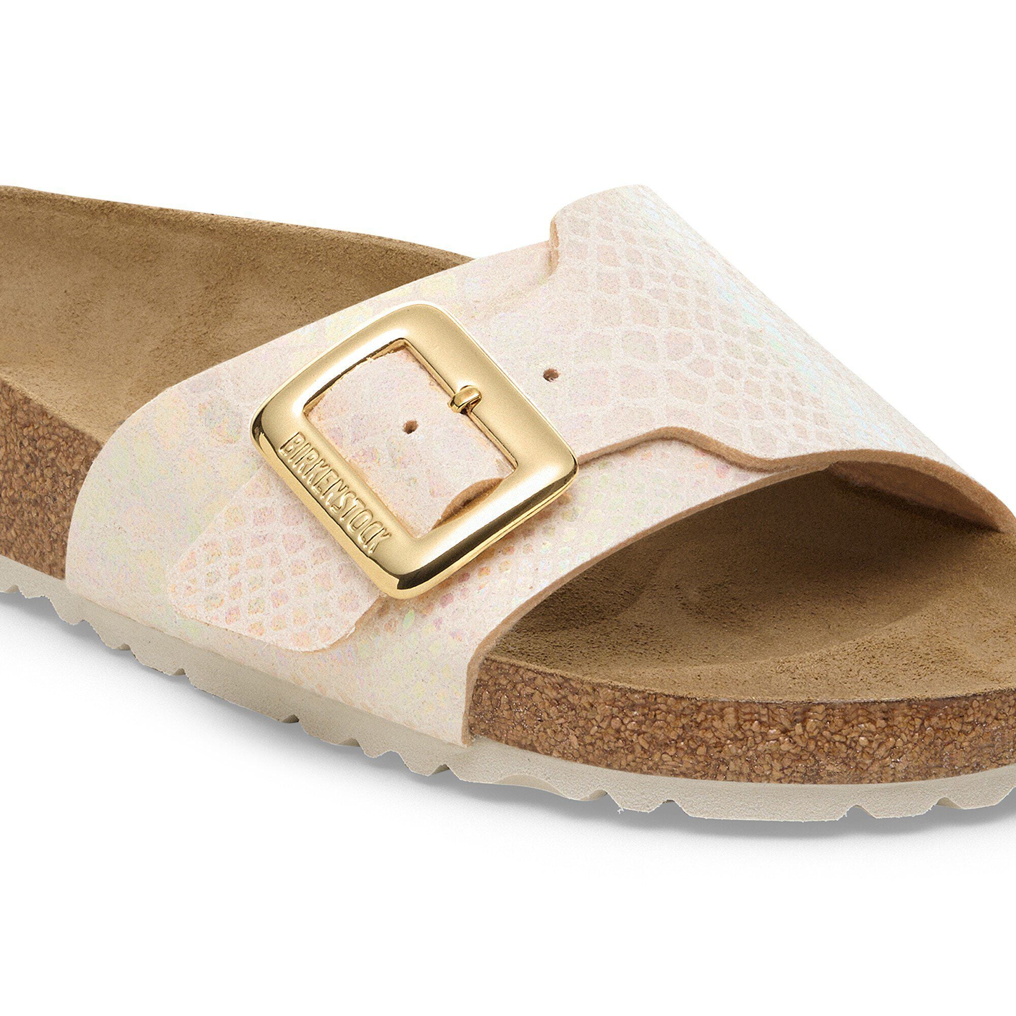 Catalina Luxe Buckle Synthetics Shiny Snake Cream