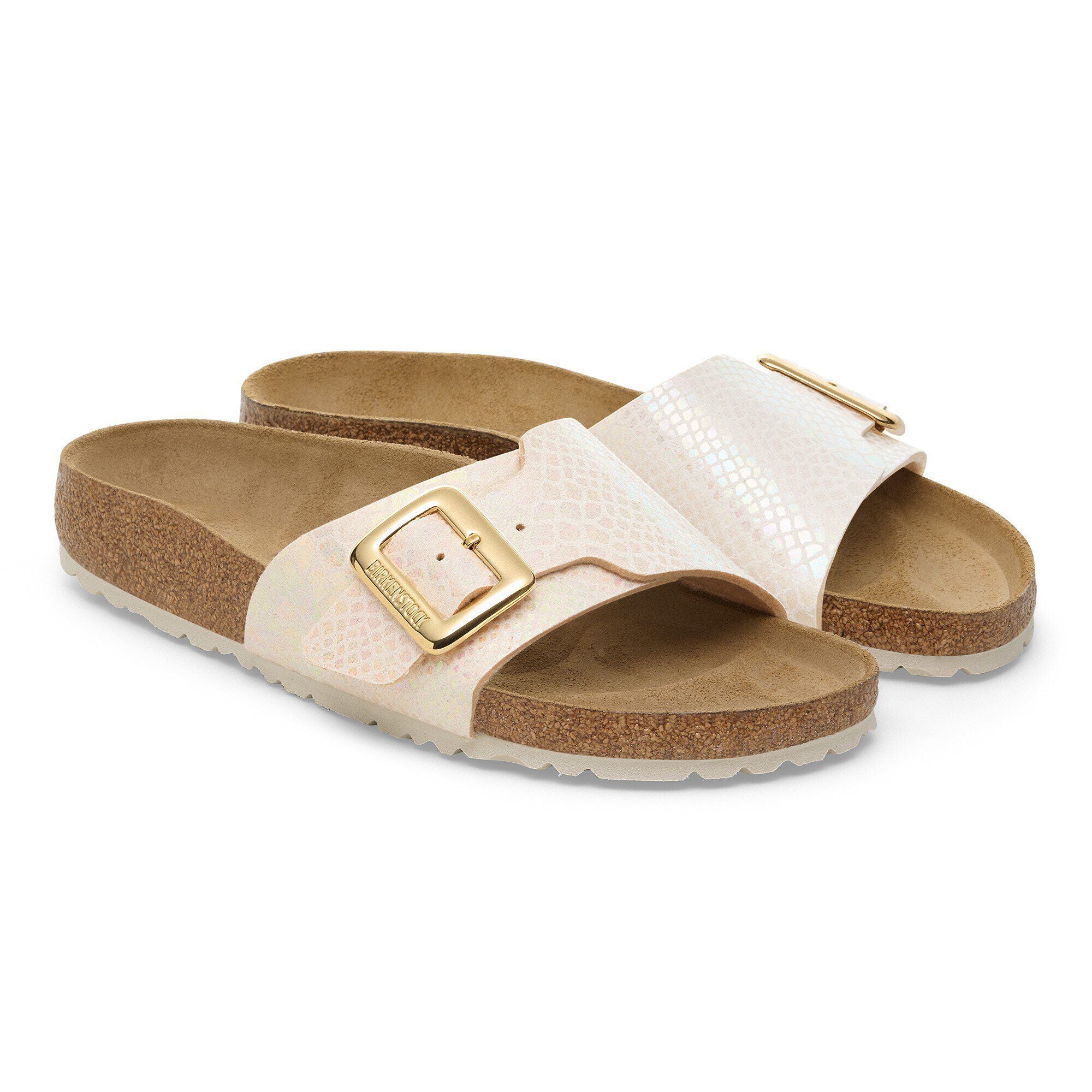 Catalina Luxe Buckle Synthetics Shiny Snake Cream