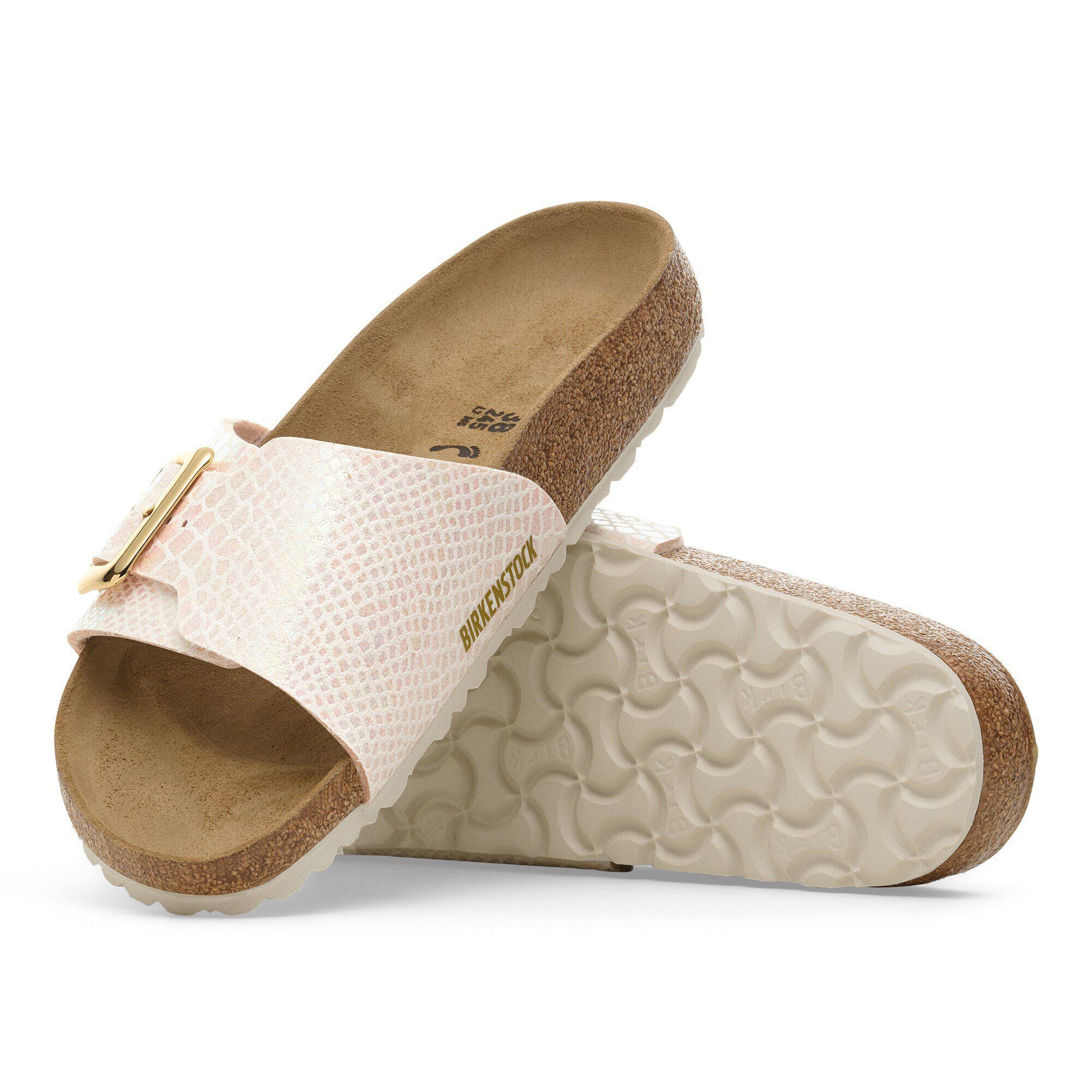 Catalina Luxe Buckle Synthetics Shiny Snake Cream