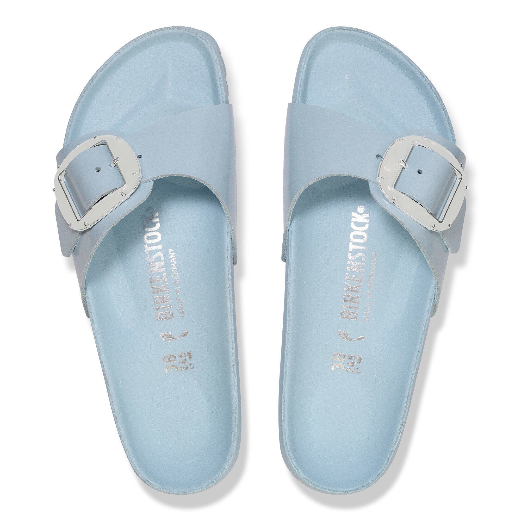 Madrid Big Buckle Pearl Natural Leather Patent