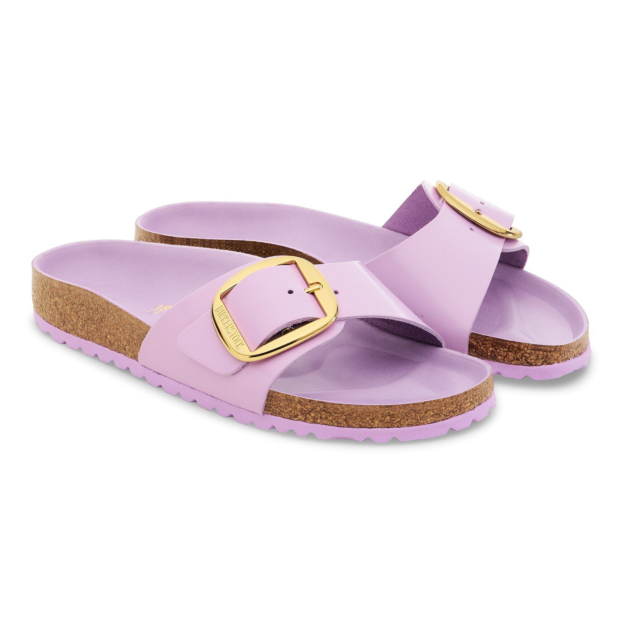Madrid Big Buckle Natural Leather Patent